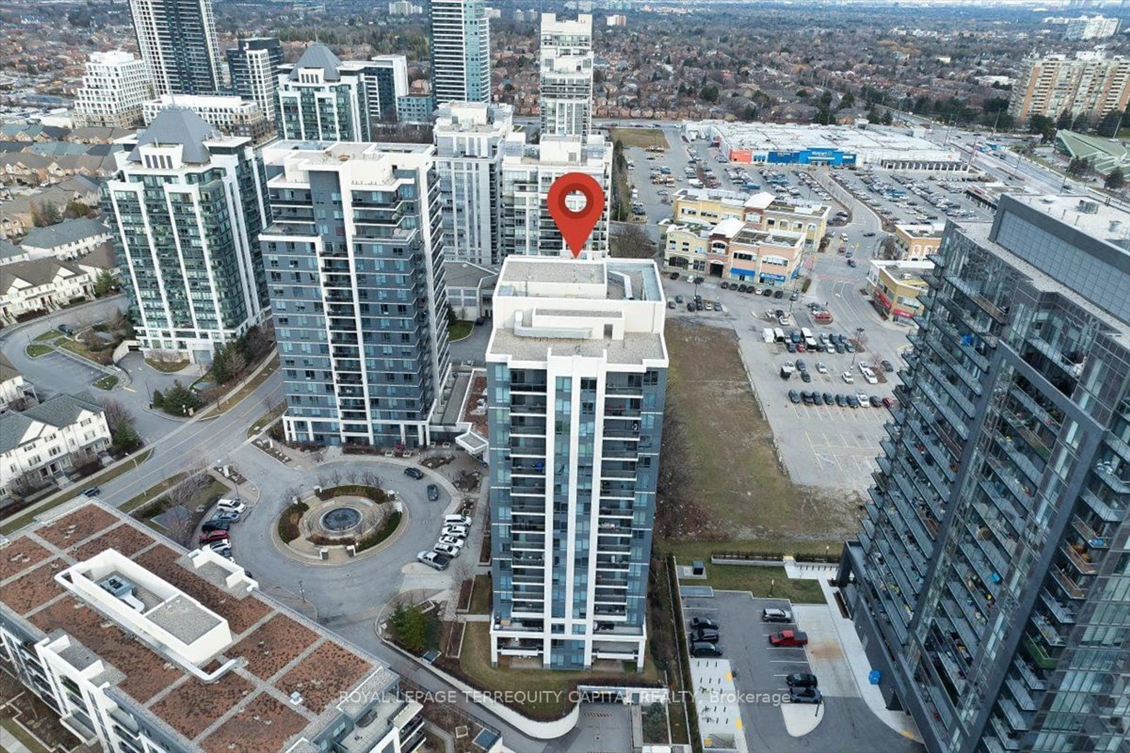 A pic from outside/outdoor area/front of a property/back of a property/a pic from drone, city buildings view from balcony for 85 North Park Rd #505, Vaughan Ontario L4J 0H9