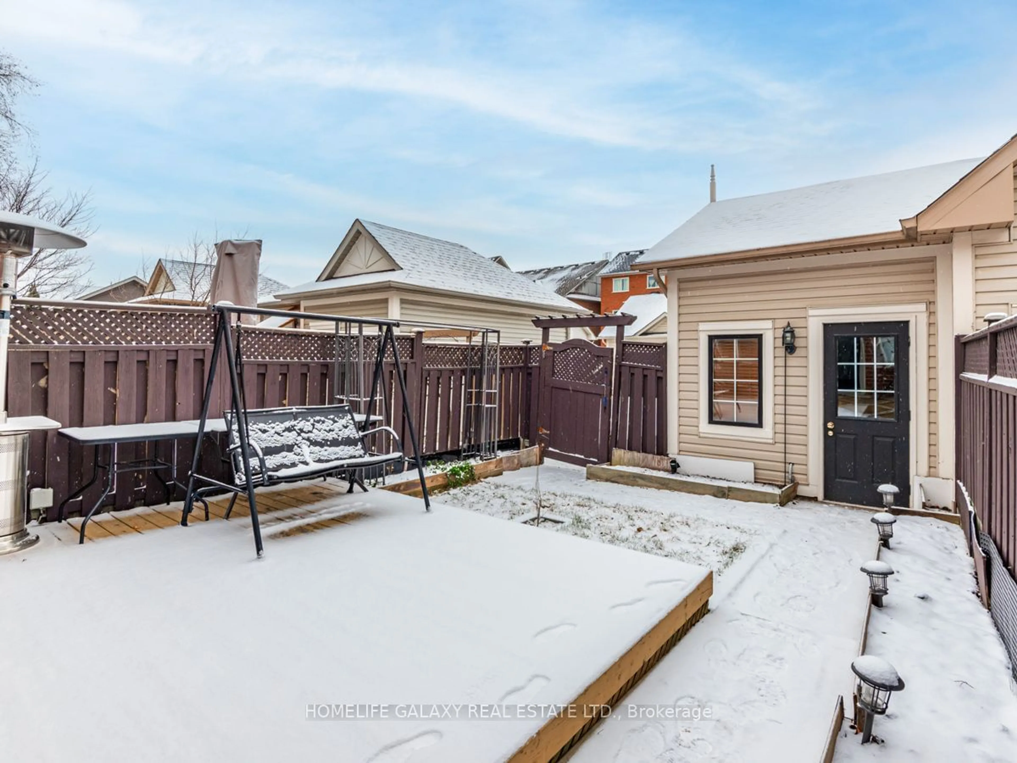 Patio, city buildings view from balcony for 77 White Hill Ave, Markham Ontario L6B 1C2