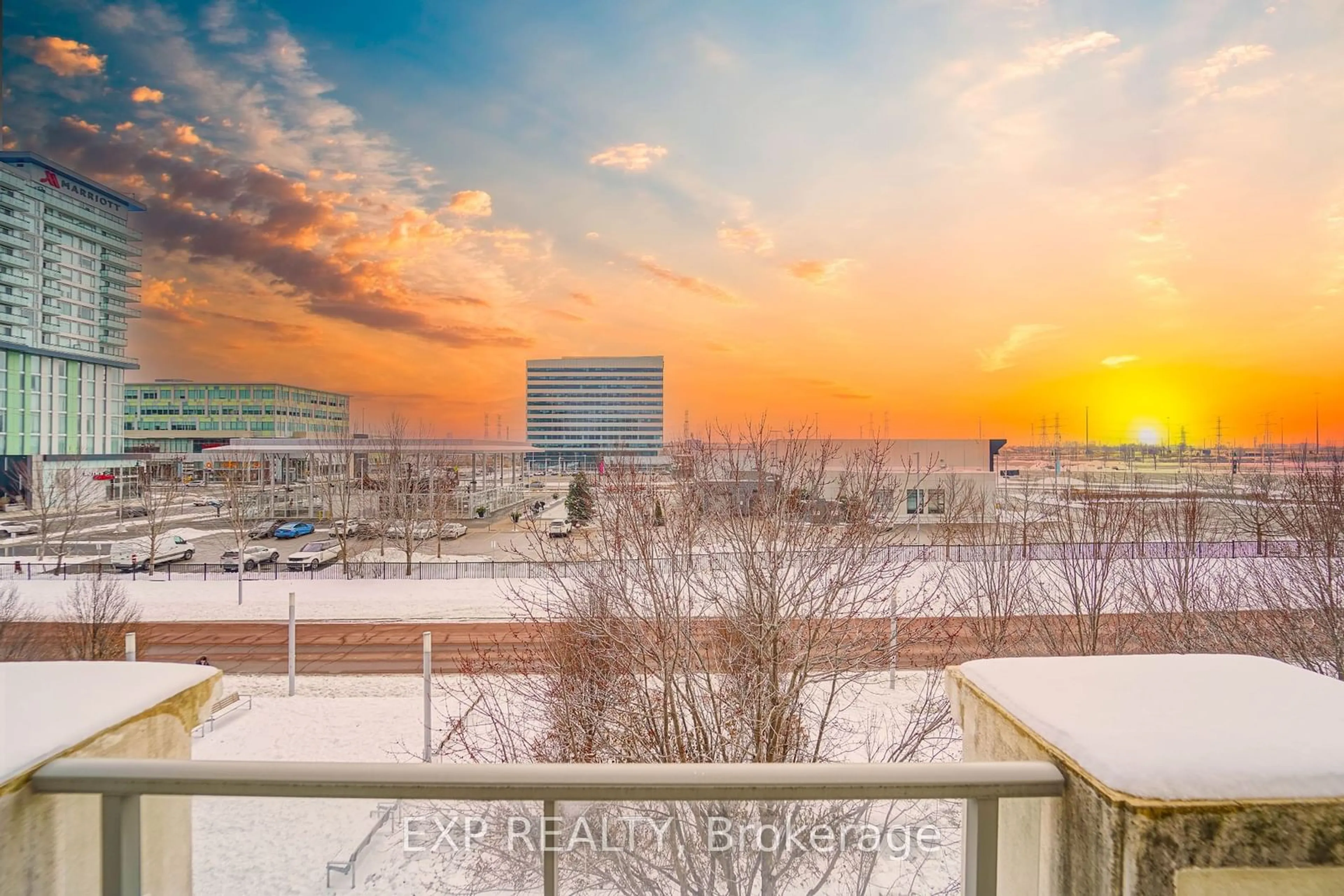 Balcony in the apartment, city buildings view from balcony for 57 Upper Duke Cres #307, Markham Ontario L6G 0B9