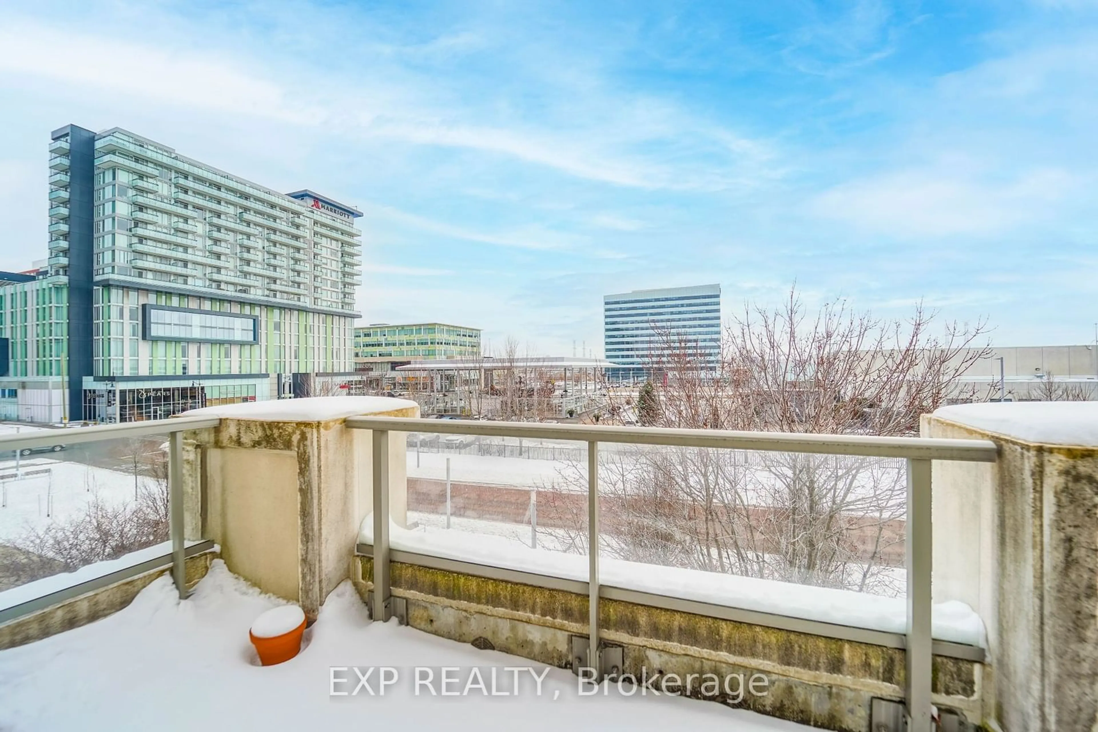 Balcony in the apartment, city buildings view from balcony for 57 Upper Duke Cres #307, Markham Ontario L6G 0B9