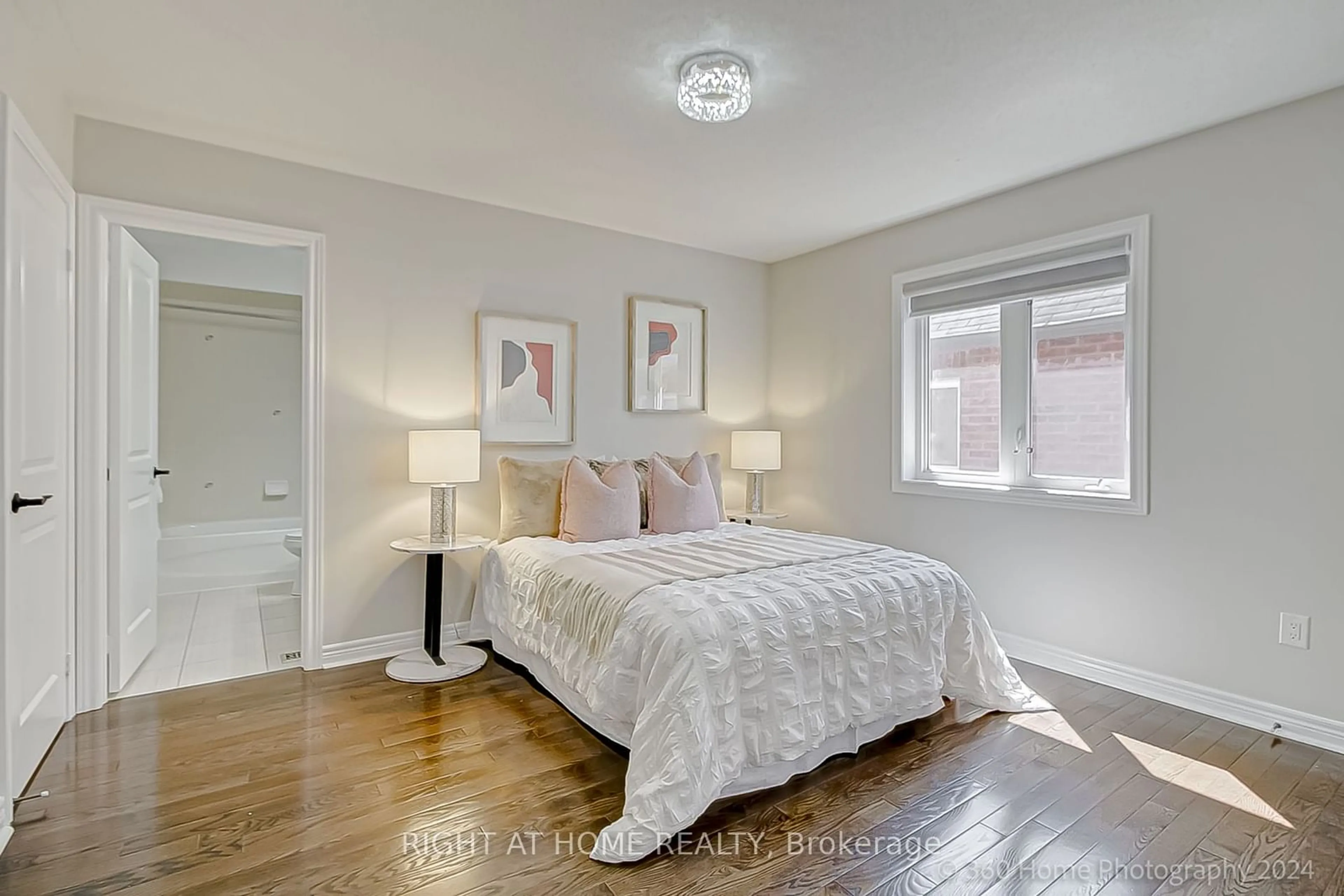 Bedroom with bed, wood/laminate floor for 396 Grand Trunk Ave, Vaughan Ontario L6A 0T4