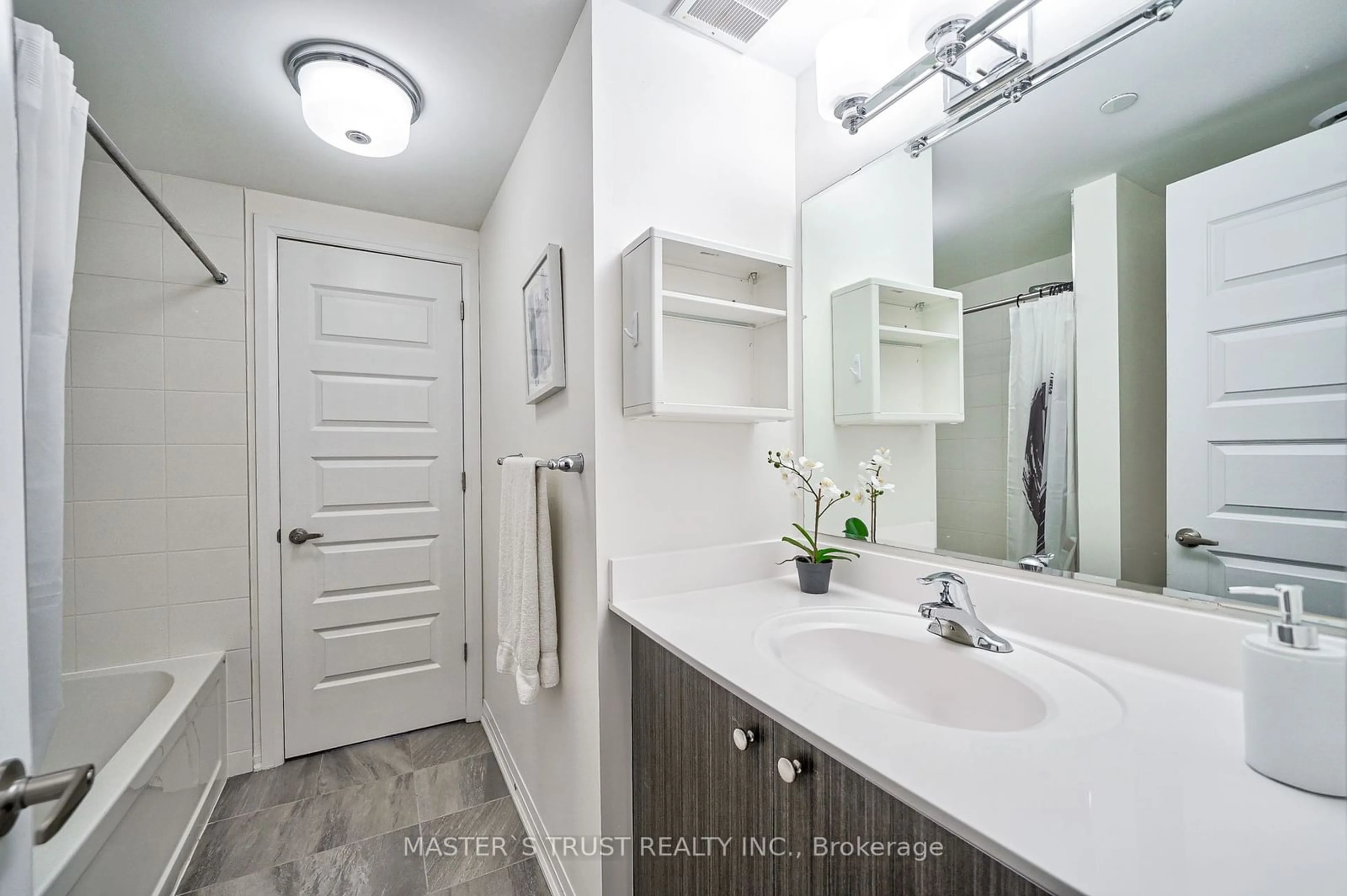 Contemporary bathroom, ceramic/tile floor for 2 Adam Sellers St #404, Markham Ontario L6B 1N2