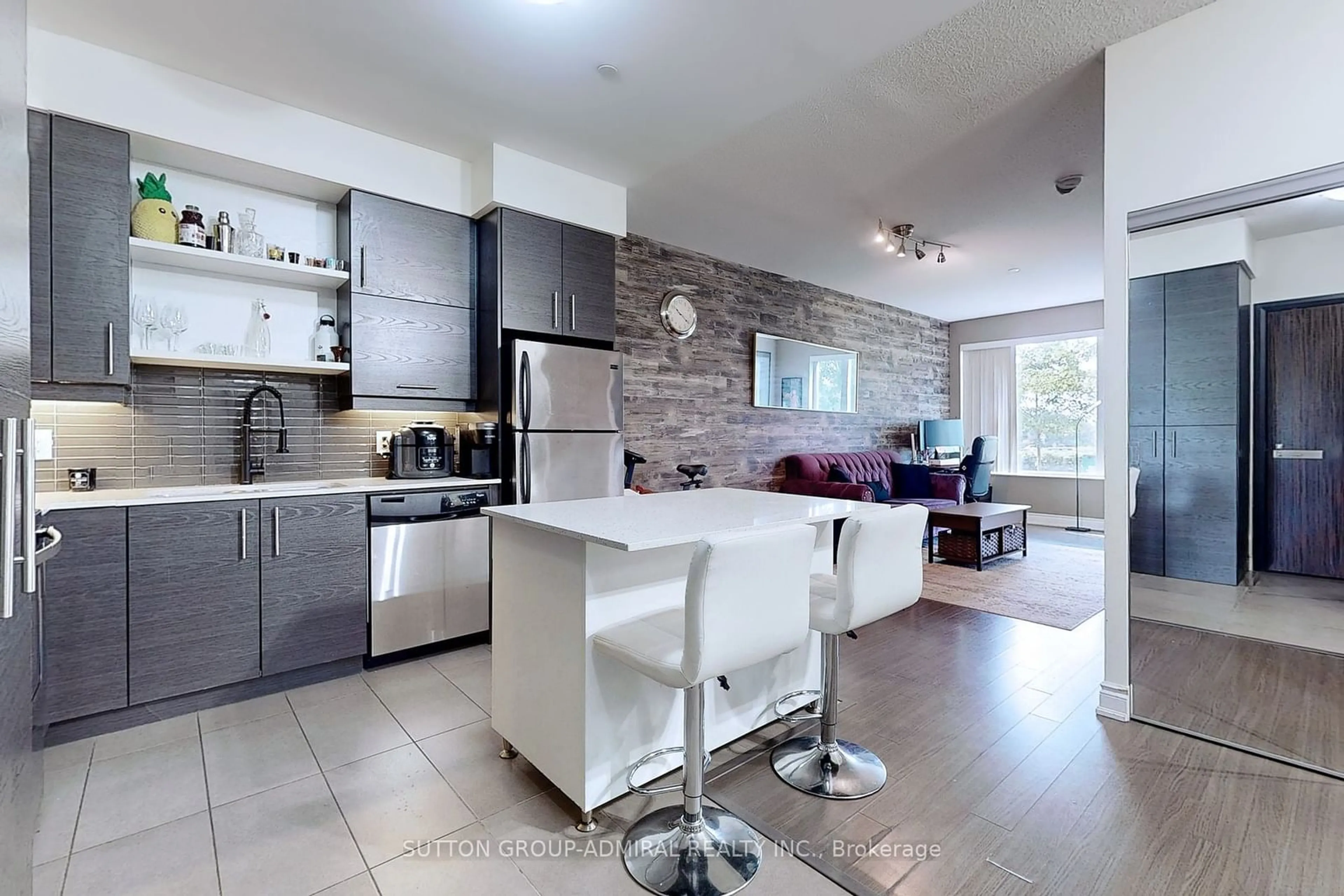 Contemporary kitchen, ceramic/tile floor for 325 South Park Rd #106, Markham Ontario L3T 0B8