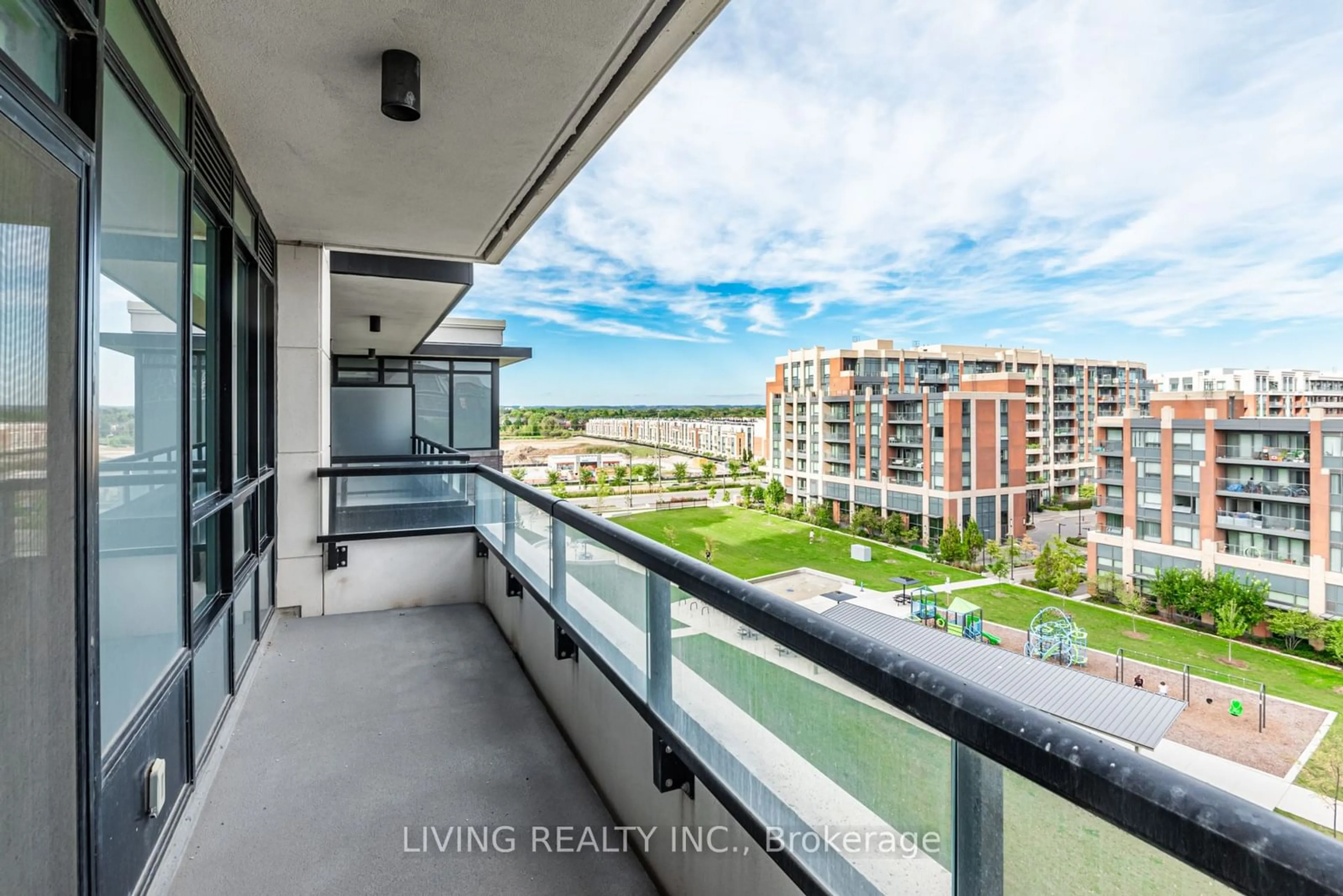 Balcony in the apartment, water/lake/river/ocean view for 15 Water Walk Dr #711, Markham Ontario L6G 0G2