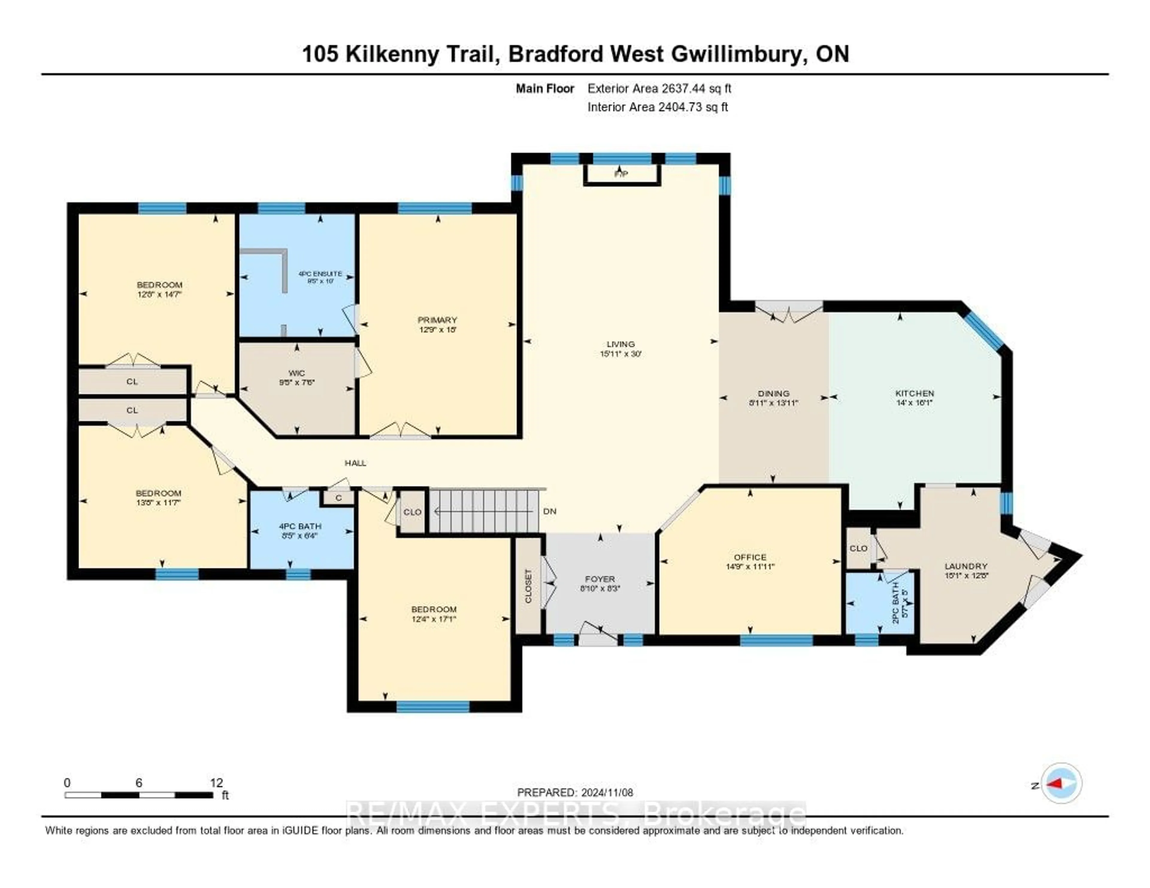 Floor plan for 105 Kilkenny Tr, Bradford West Gwillimbury Ontario L3Z 3C5