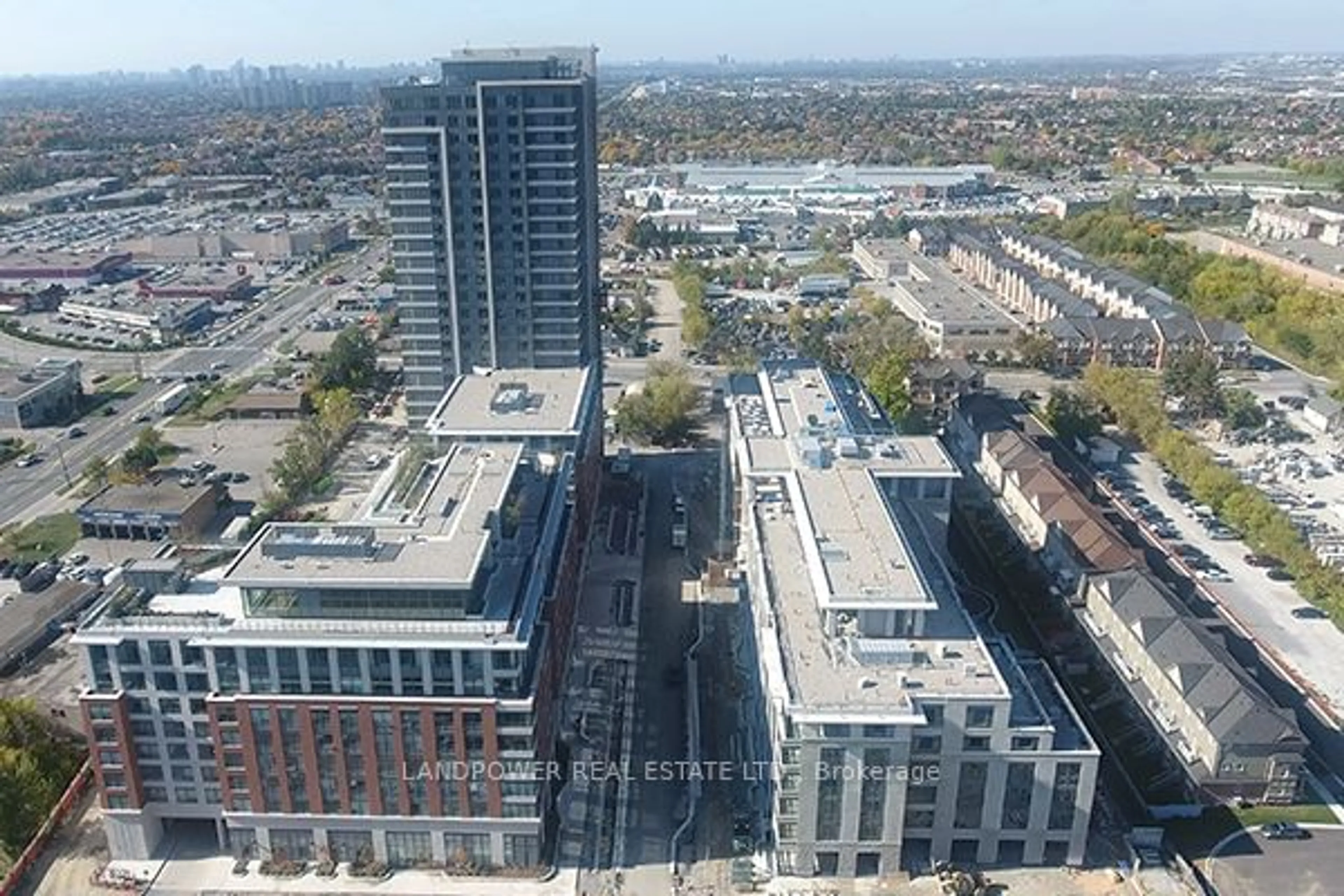 A pic from outside/outdoor area/front of a property/back of a property/a pic from drone, city buildings view from balcony for 1 Sun Yat-Sen Ave #PB57, Markham Ontario L3R 5K9