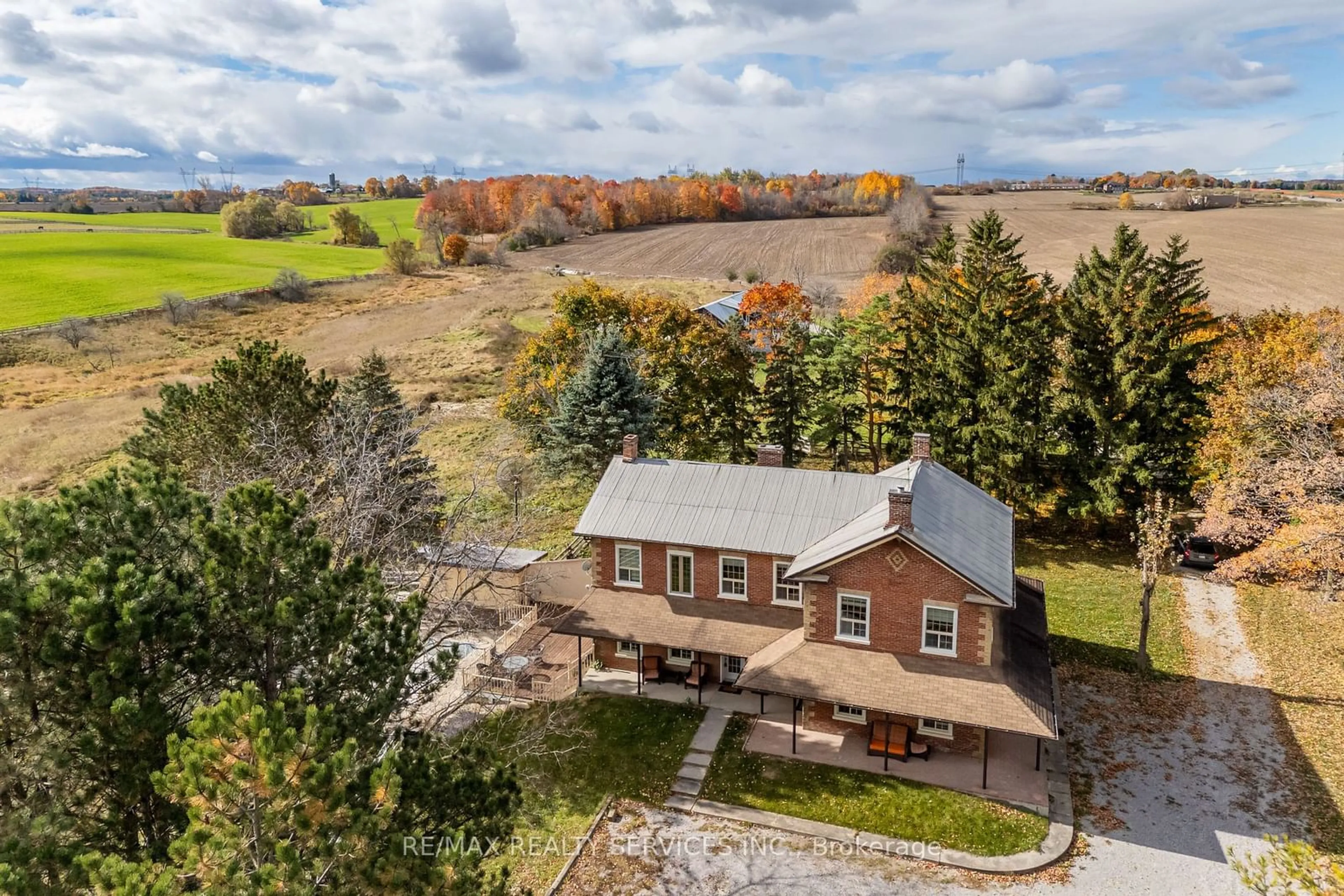 A pic from outside/outdoor area/front of a property/back of a property/a pic from drone, water/lake/river/ocean view for 17400 10th Conc, King Ontario L0G 1T0