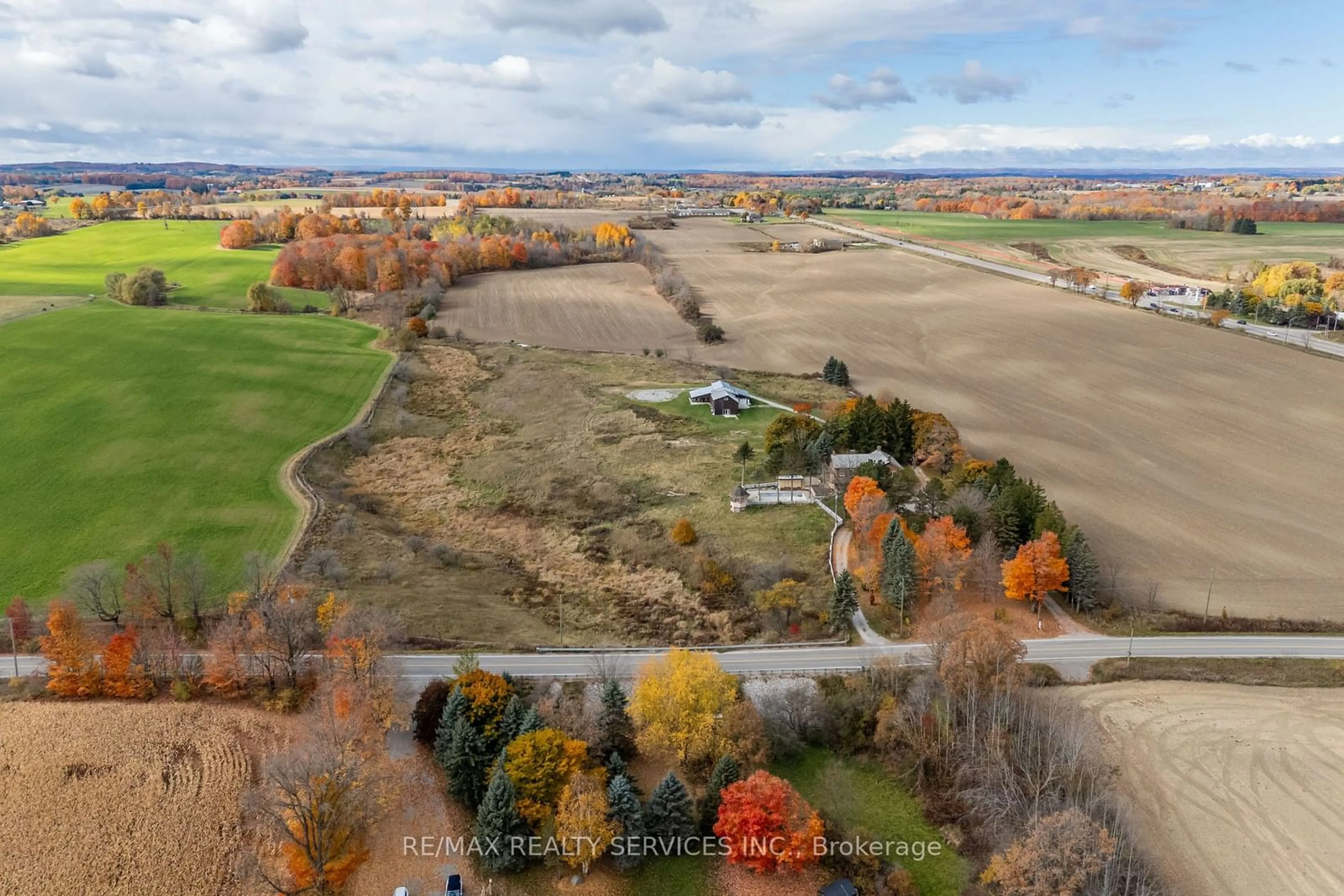 A pic from outside/outdoor area/front of a property/back of a property/a pic from drone, water/lake/river/ocean view for 17400 10th Conc, King Ontario L0G 1T0