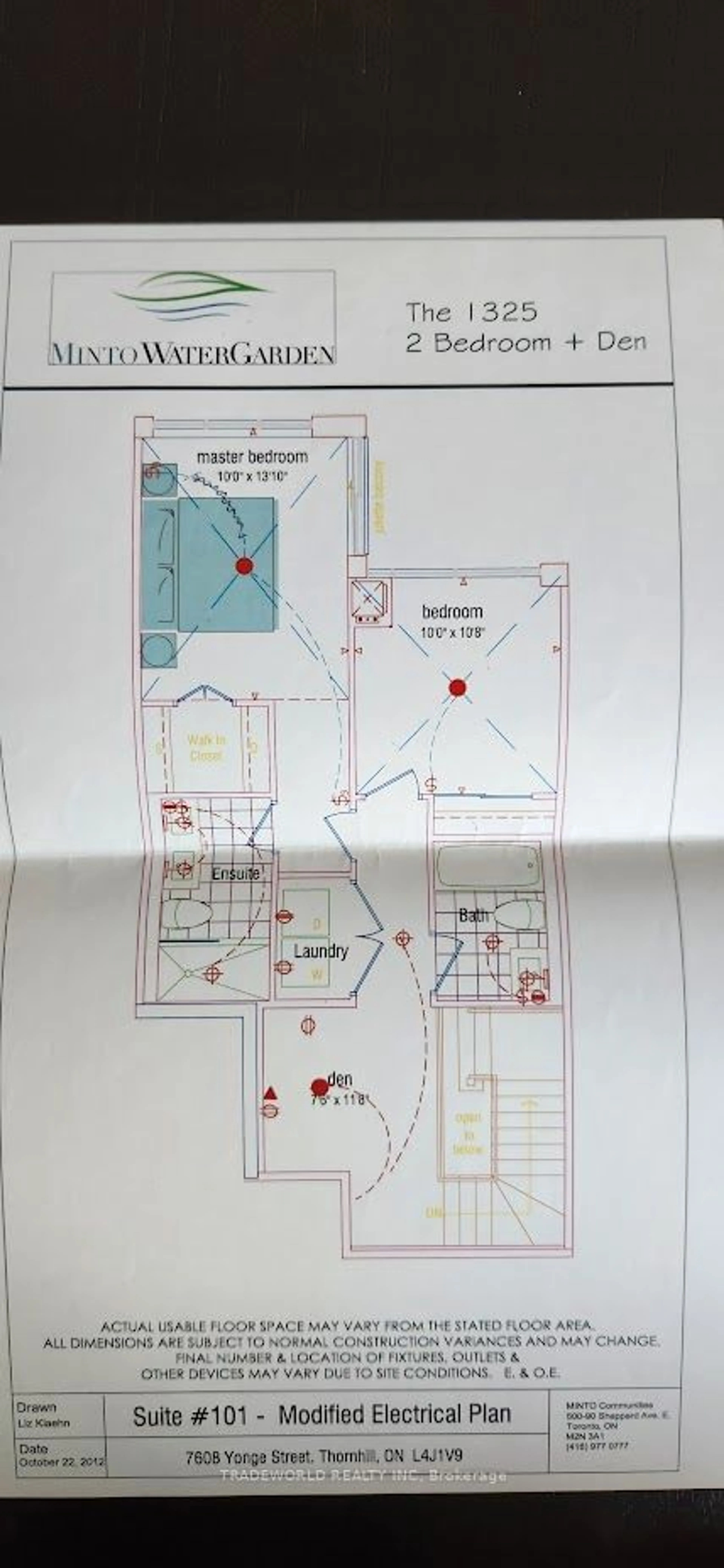 Floor plan for 7608 Yonge St #101, Vaughan Ontario L4J 1V9