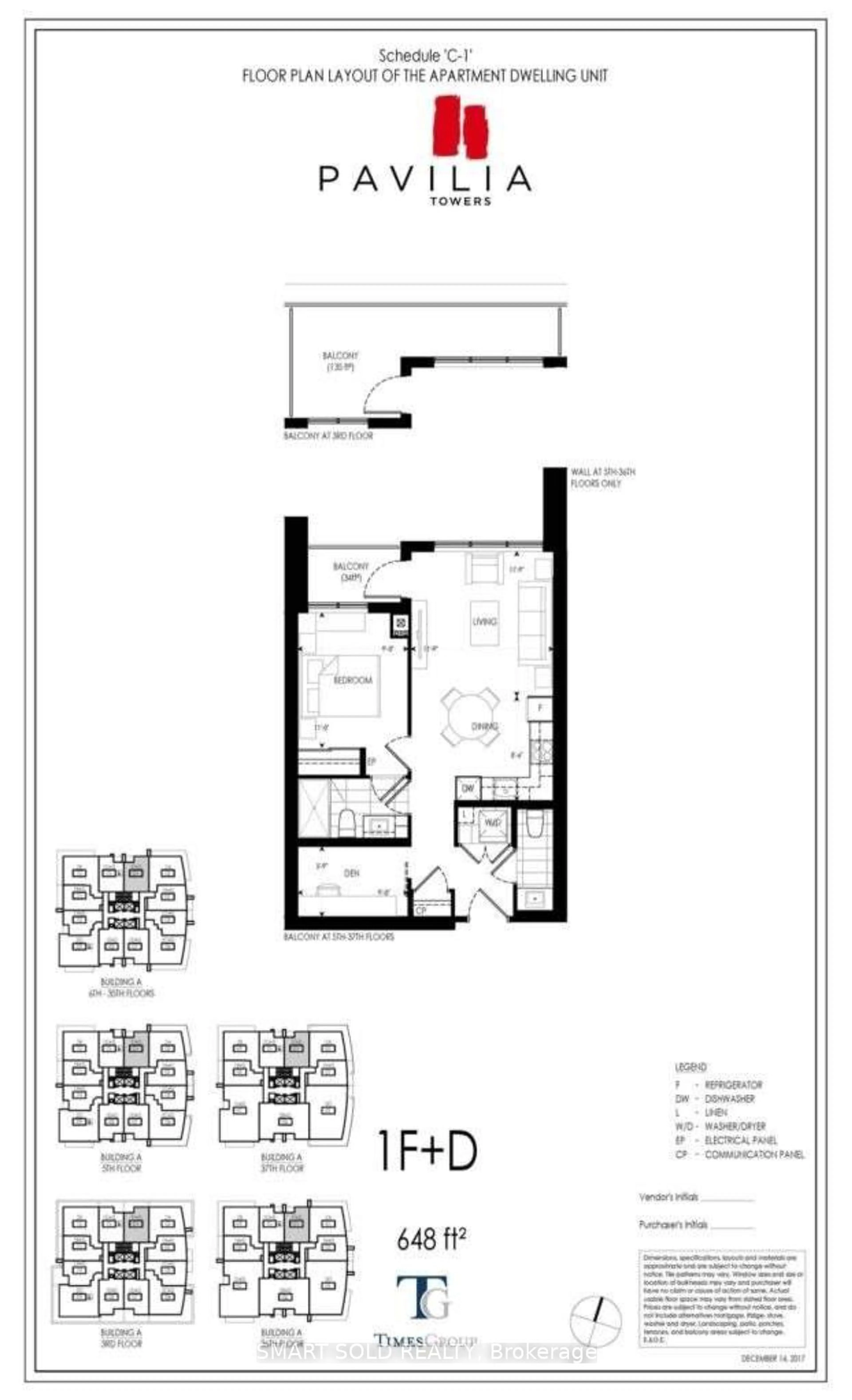 Floor plan for 12 Gandhi Lane #2601, Markham Ontario L3T 0G8