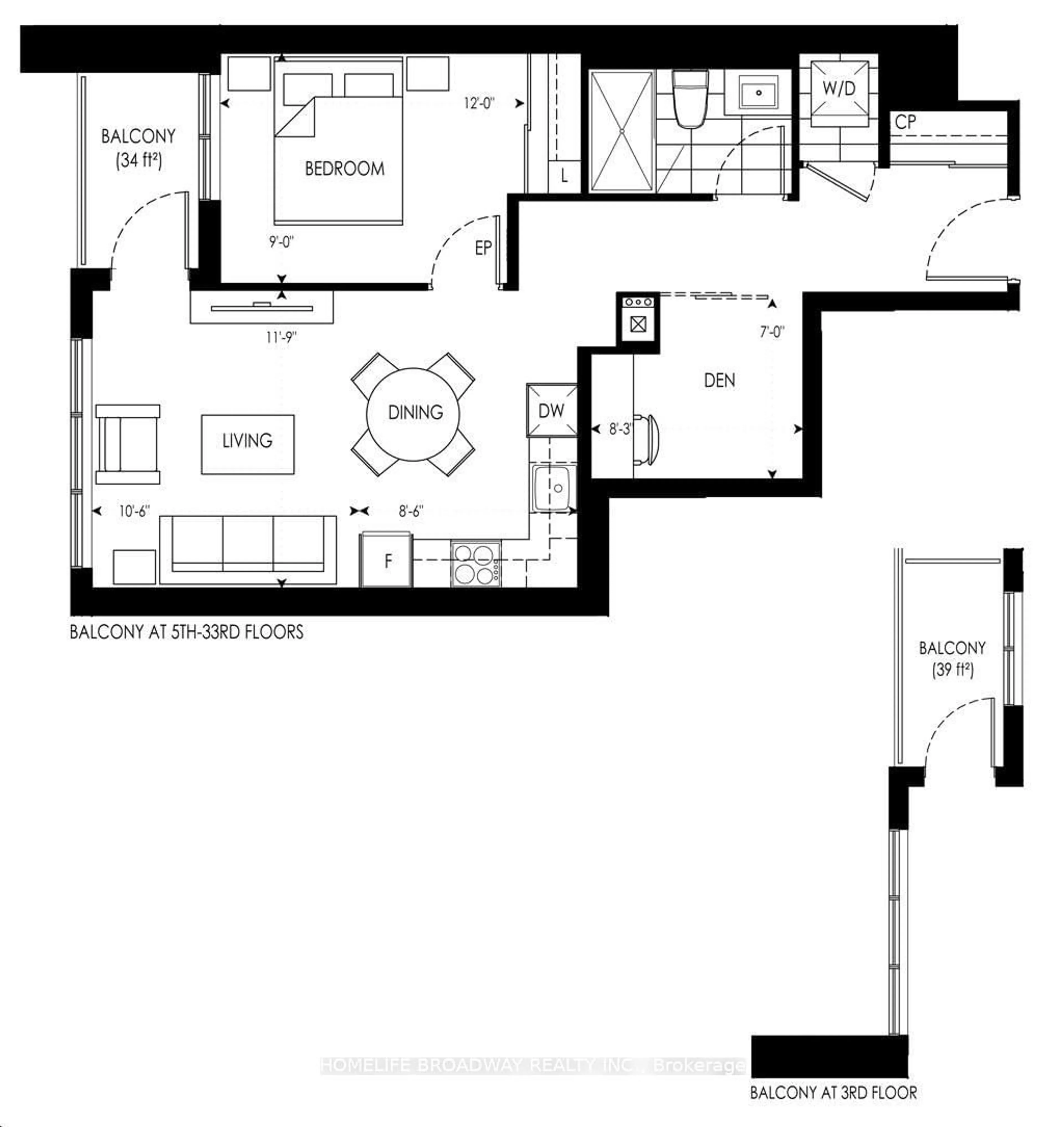 Floor plan for 38 Gandhi Lane #1010, Markham Ontario L3T 0G9