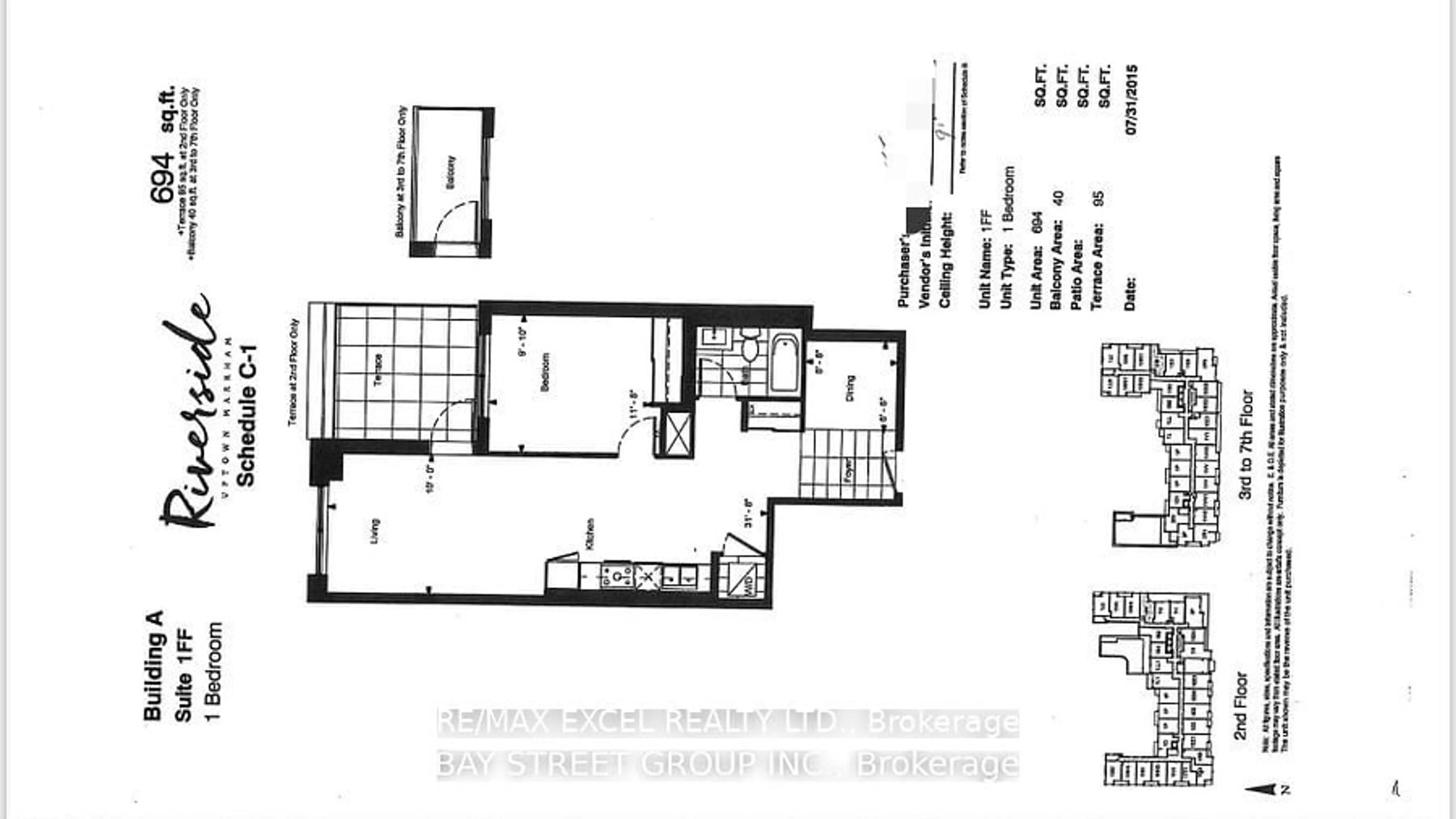 Floor plan for 15 Water Walk Dr #309, Markham Ontario L6G 0G2