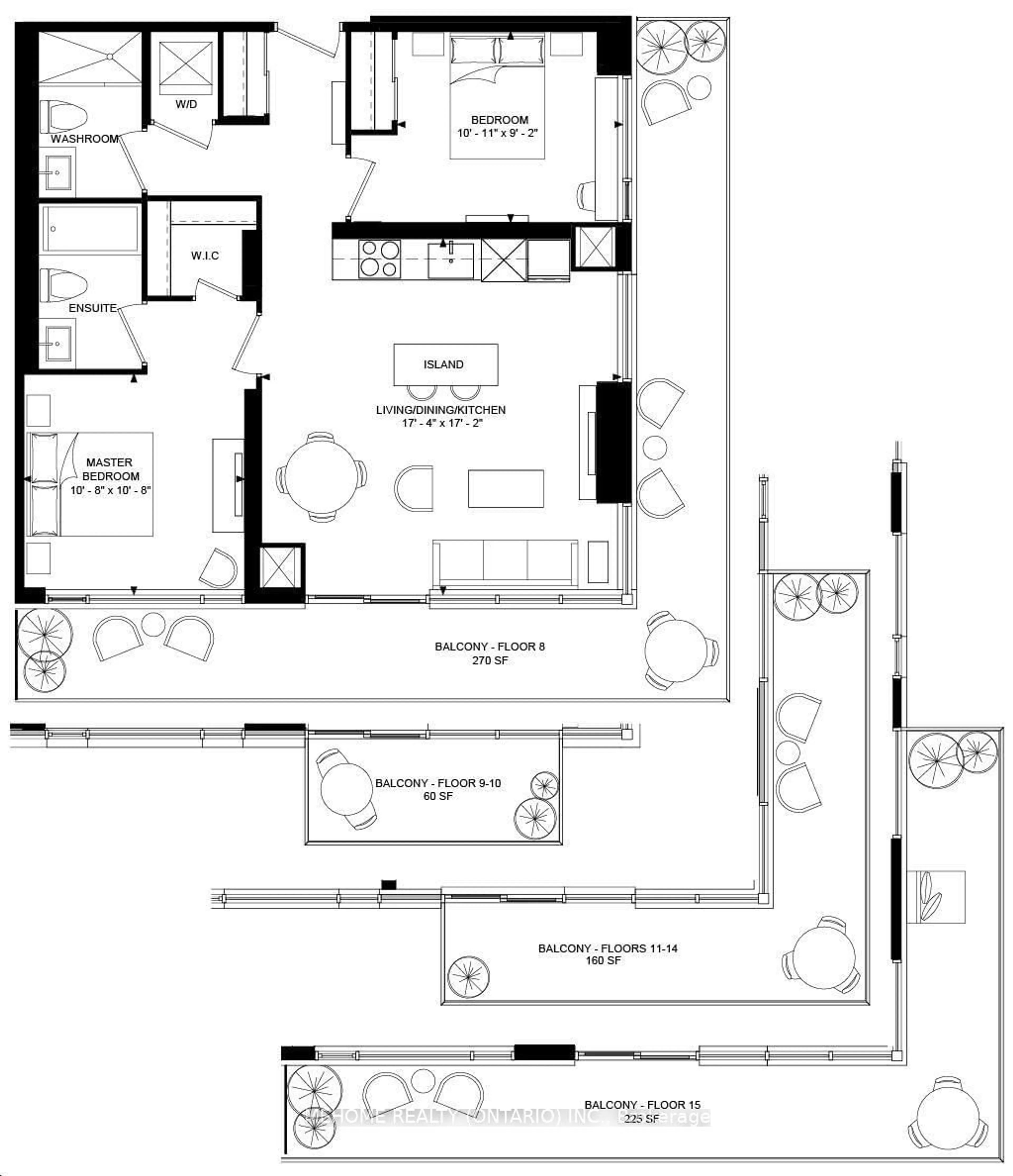 Floor plan for 8081 Birchmount Rd #1005, Markham Ontario L6G 0G5