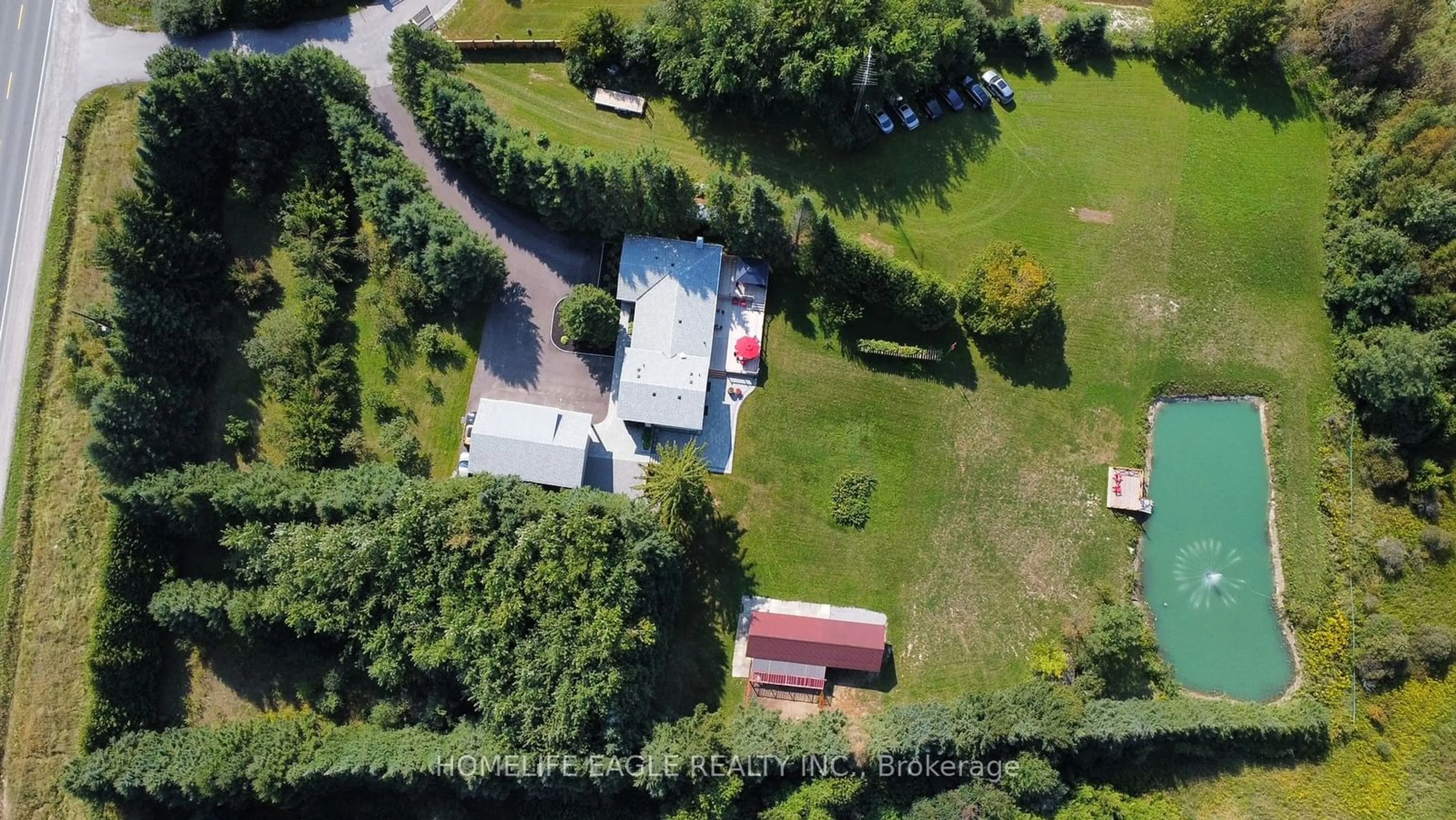 A pic from outside/outdoor area/front of a property/back of a property/a pic from drone, unknown for 18662 Highway 48, East Gwillimbury Ontario L0G 1M0