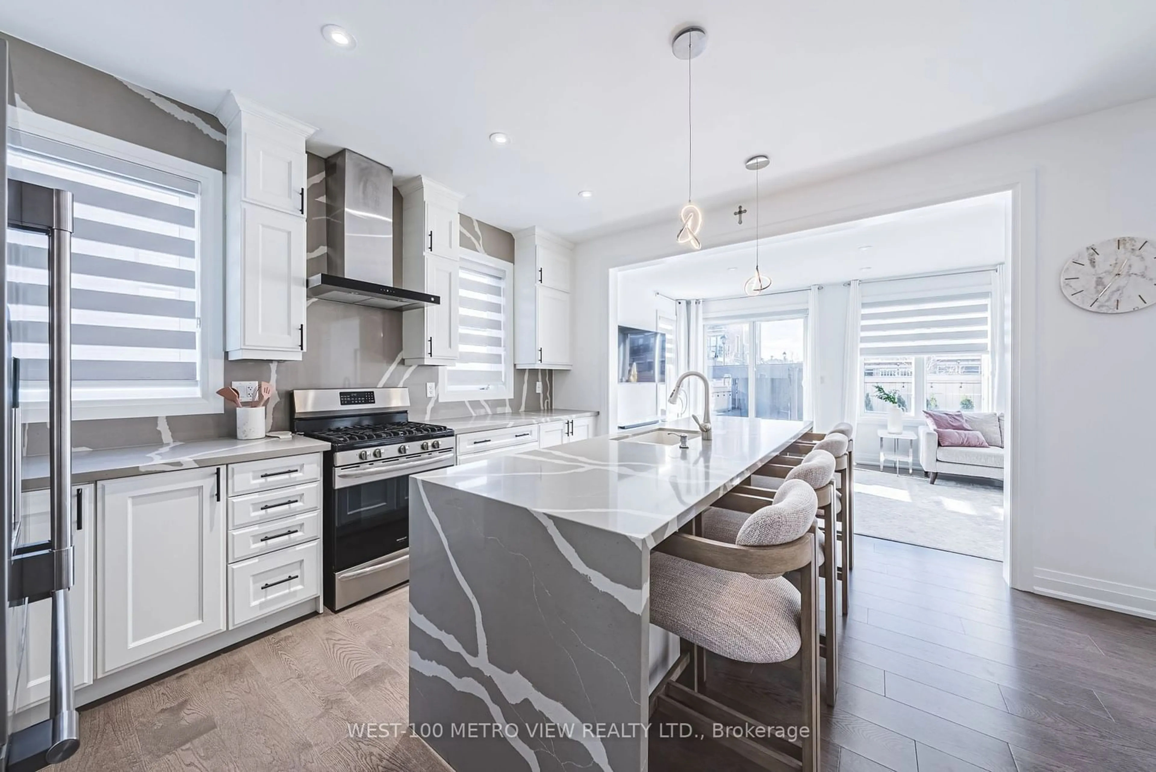 Open concept kitchen, ceramic/tile floor for 68 Lacrosse Tr, Vaughan Ontario L4H 4S8