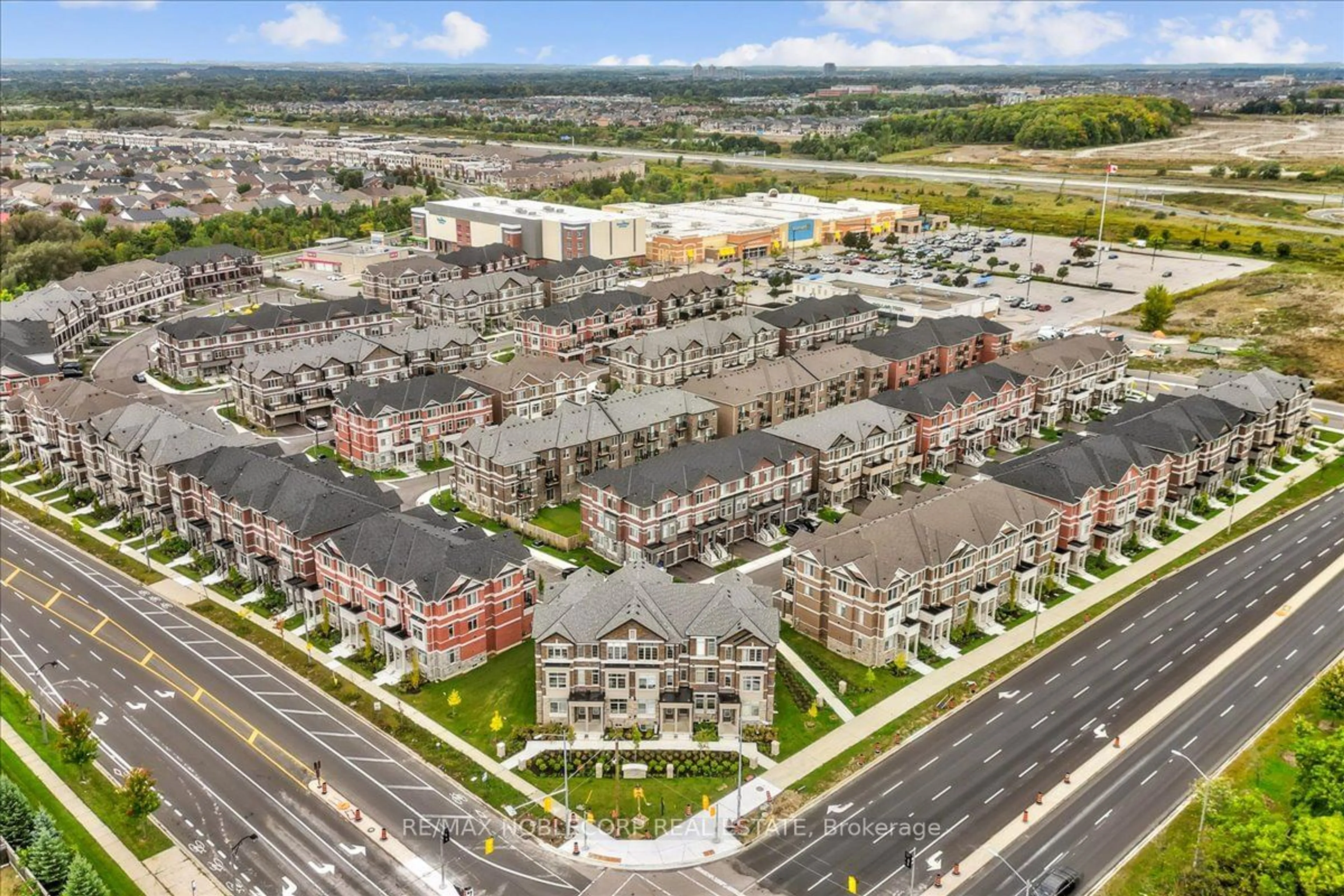 A pic from outside/outdoor area/front of a property/back of a property/a pic from drone, city buildings view from balcony for 53 Carneros Way, Markham Ontario L6B 1R2