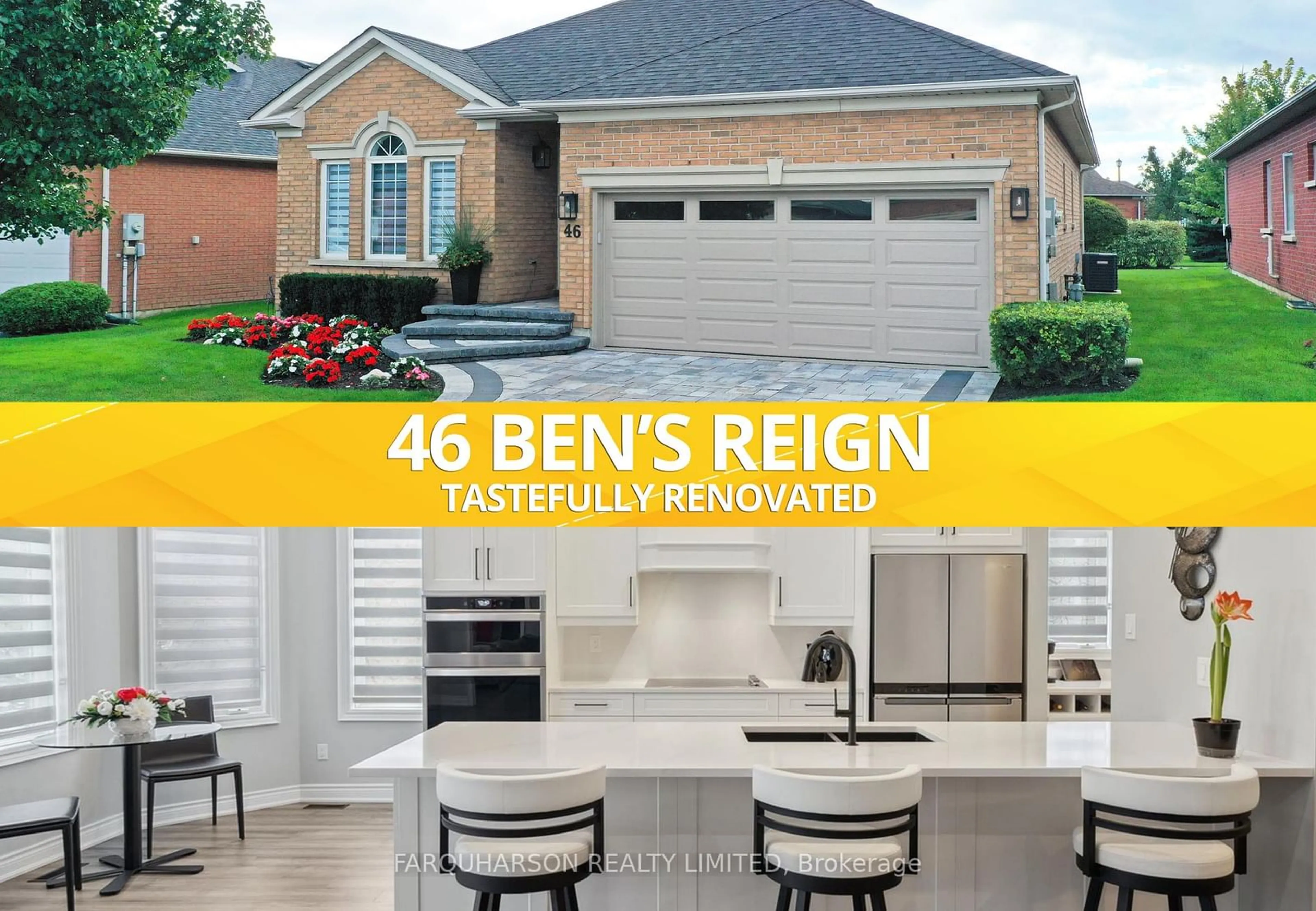 Home with brick exterior material, street for 46 Ben's Reign, Whitchurch-Stouffville Ontario L4A 1M2