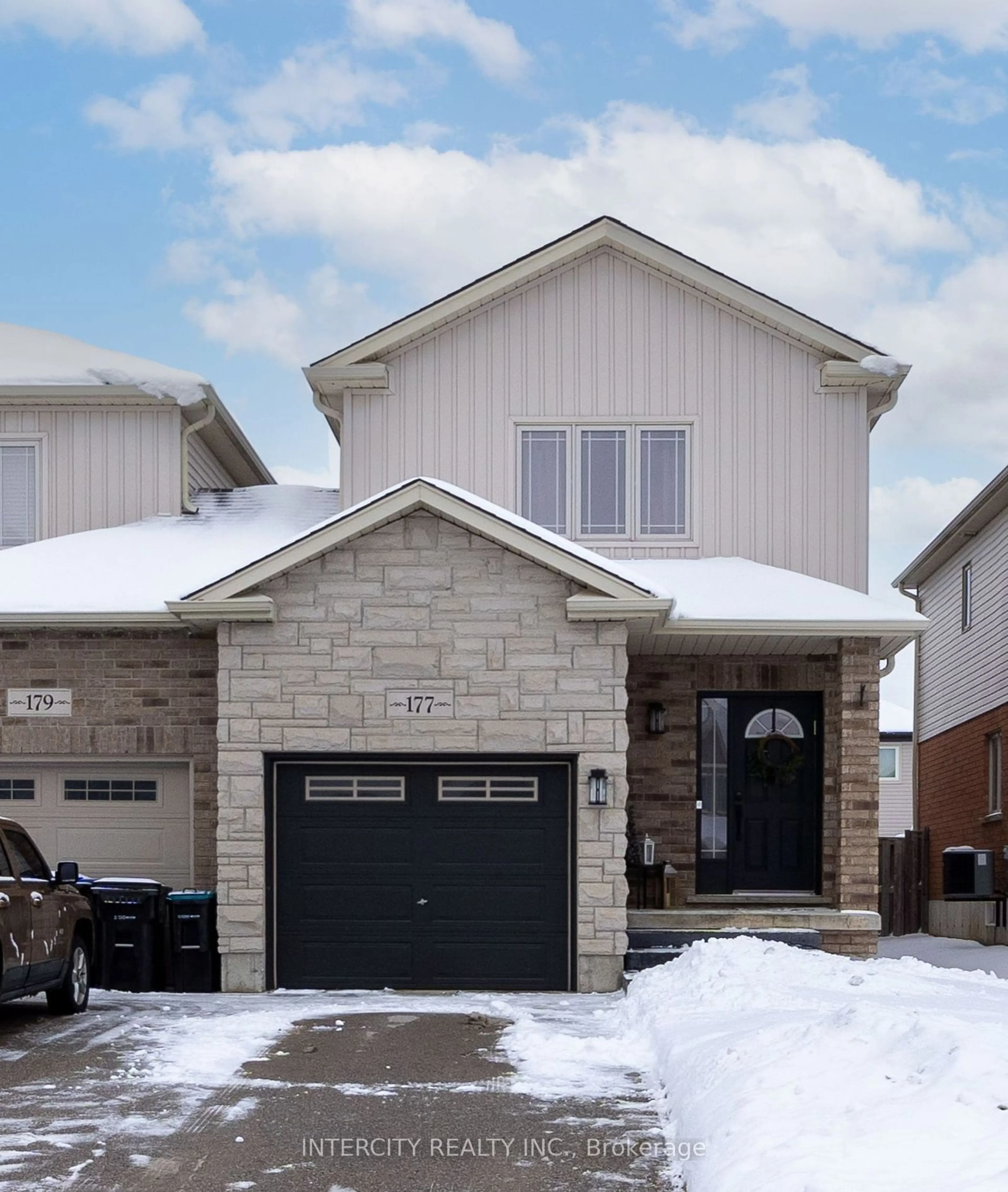 Home with brick exterior material, street for 177 Banting Cres, Essa Ontario L3W 0P8