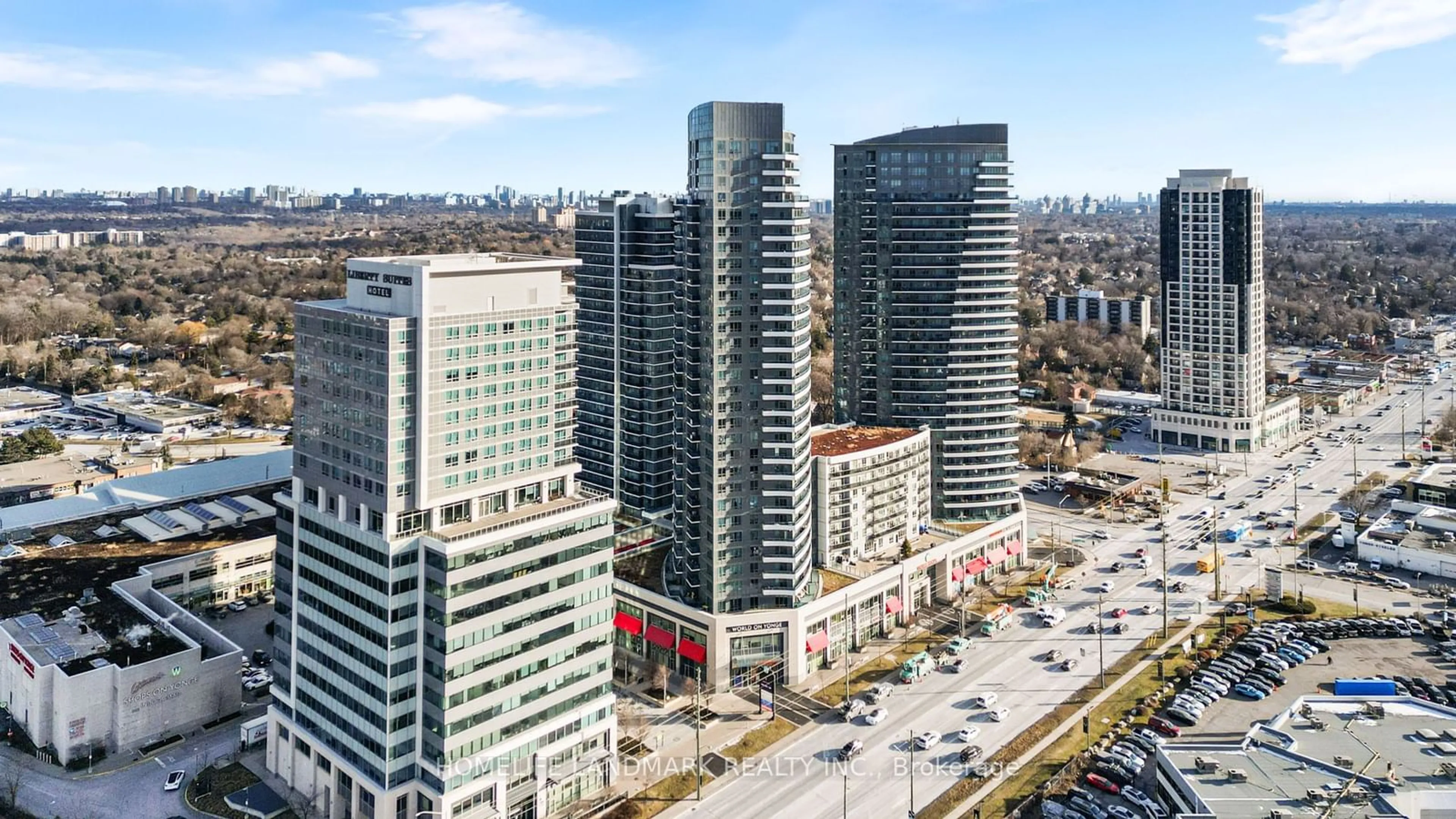 A pic from outside/outdoor area/front of a property/back of a property/a pic from drone, city buildings view from balcony for 7171 Yonge St #1215, Markham Ontario L3T 0C5