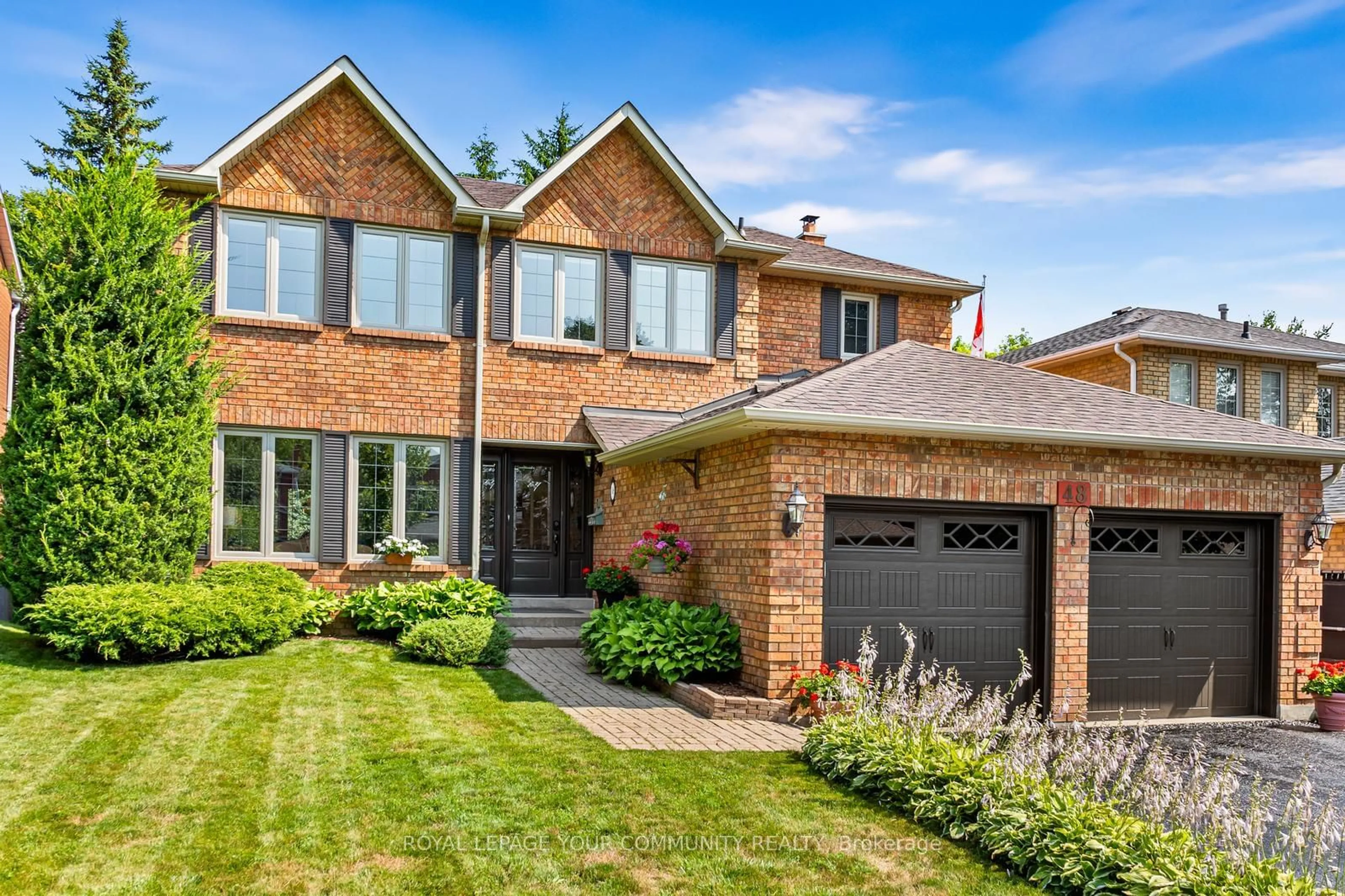 Home with brick exterior material, street for 48 Lanewood Dr, Aurora Ontario L4G 4T8