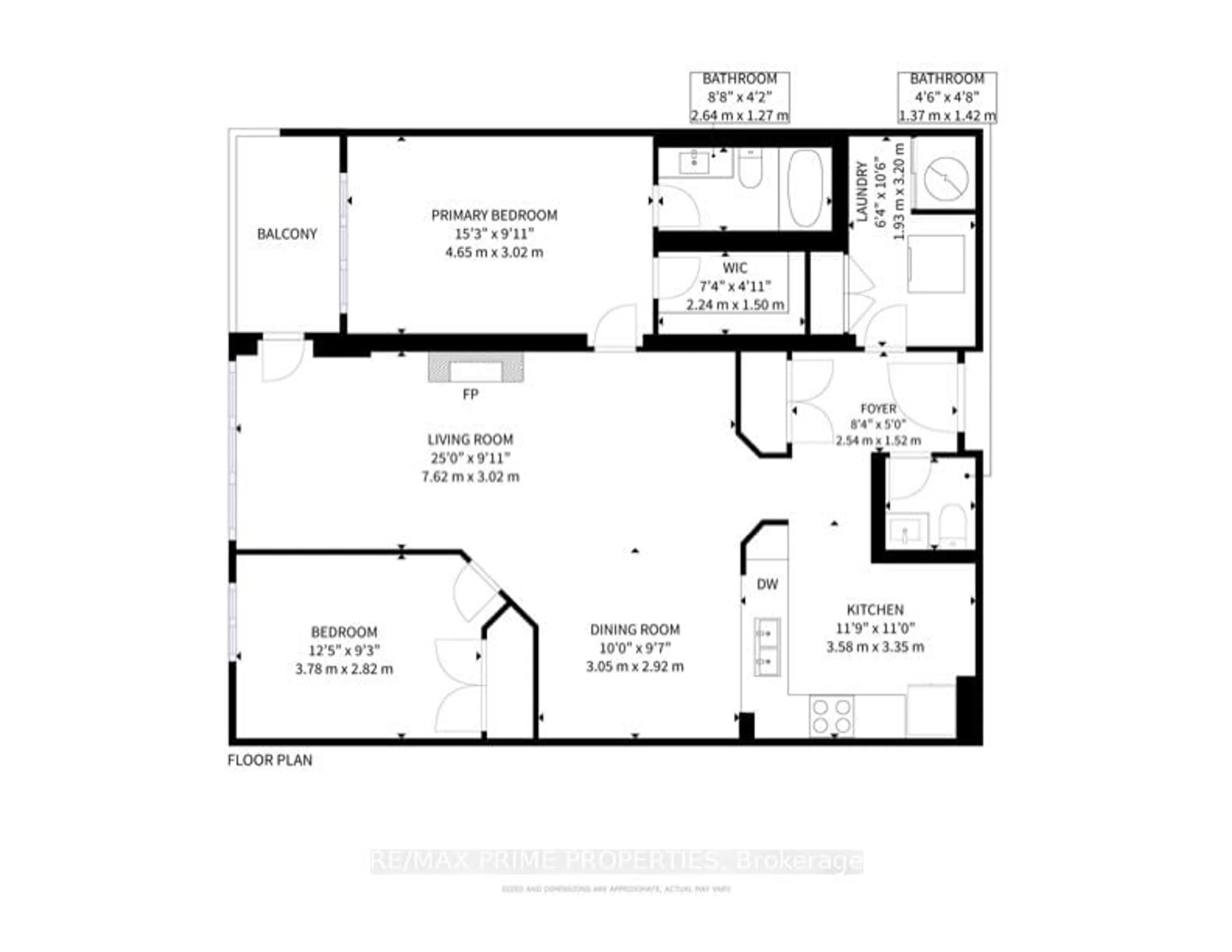 Floor plan for 85 The Boardwalk Way #320, Markham Ontario L6E 1B9