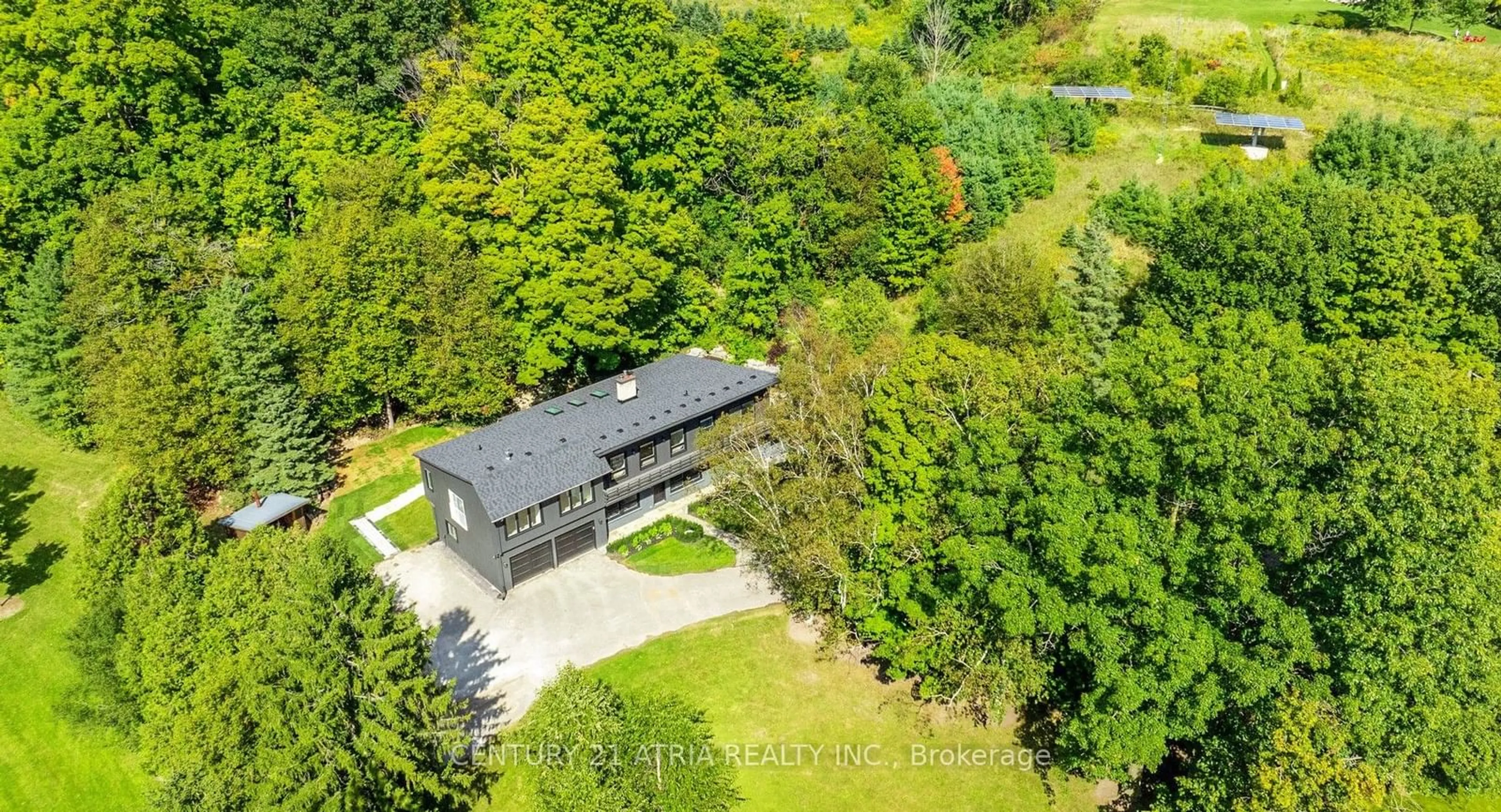 A pic from outside/outdoor area/front of a property/back of a property/a pic from drone, forest/trees view for 7580 16th Sdrd, King Ontario L7E 5R7