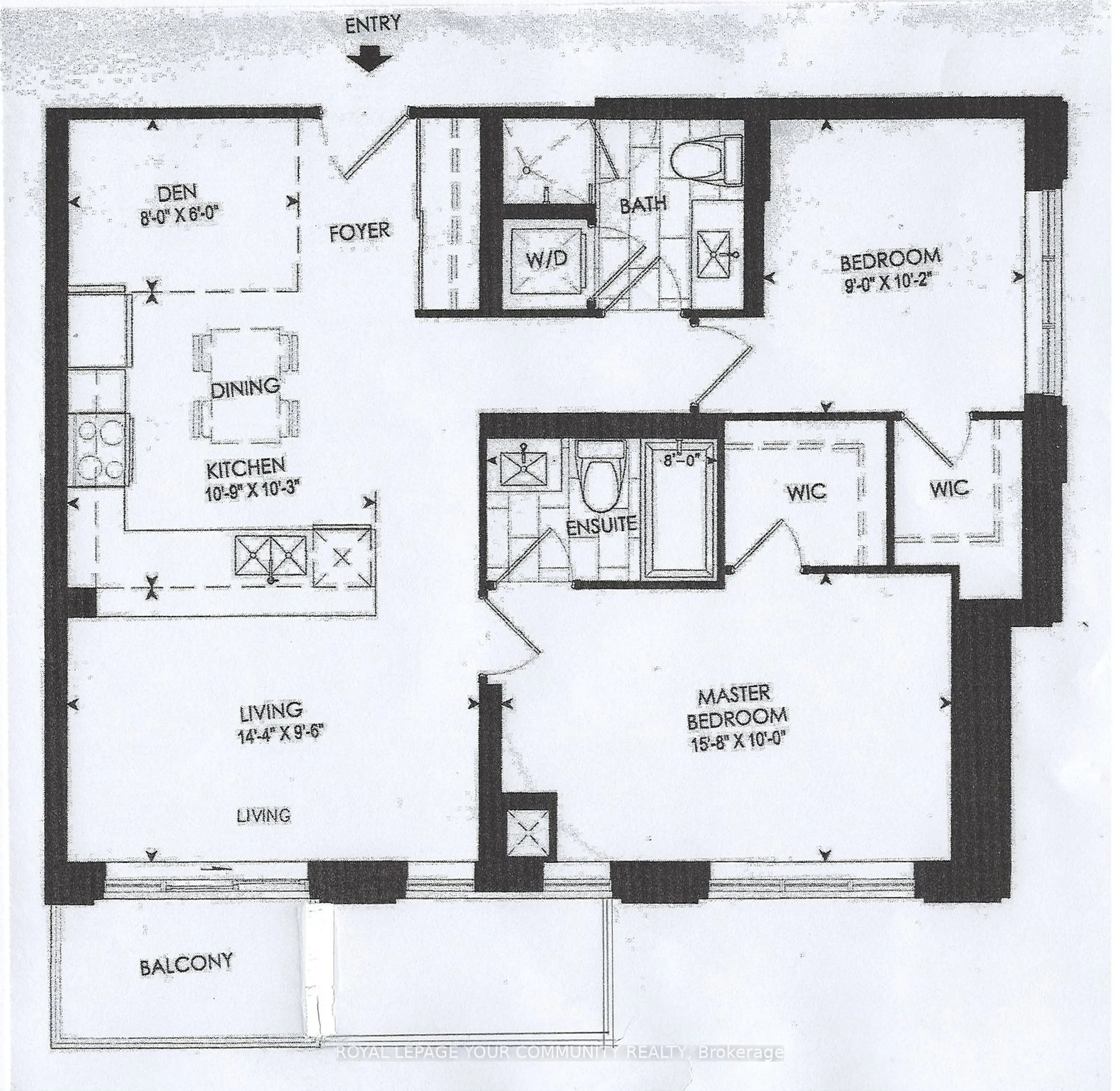 Floor plan for 89 South Town Centre Blvd #717, Markham Ontario L6G 0E8