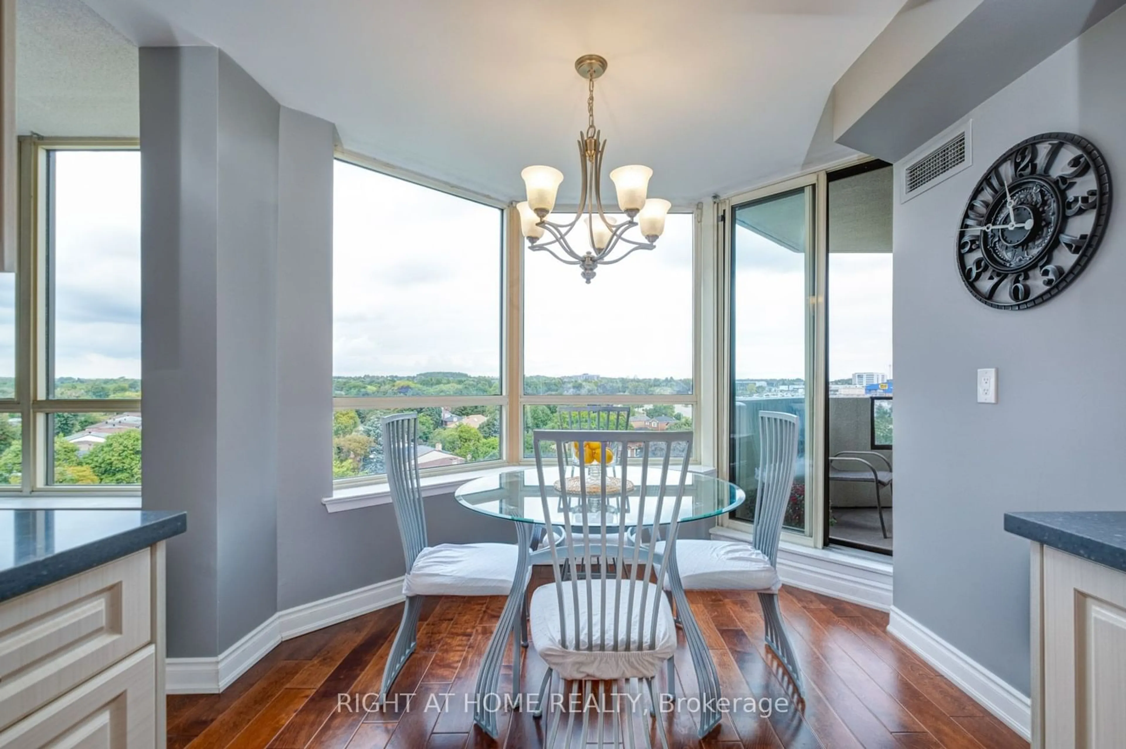 Dining room, wood/laminate floor for 55 Austin Dr #712, Markham Ontario L3R 8H5