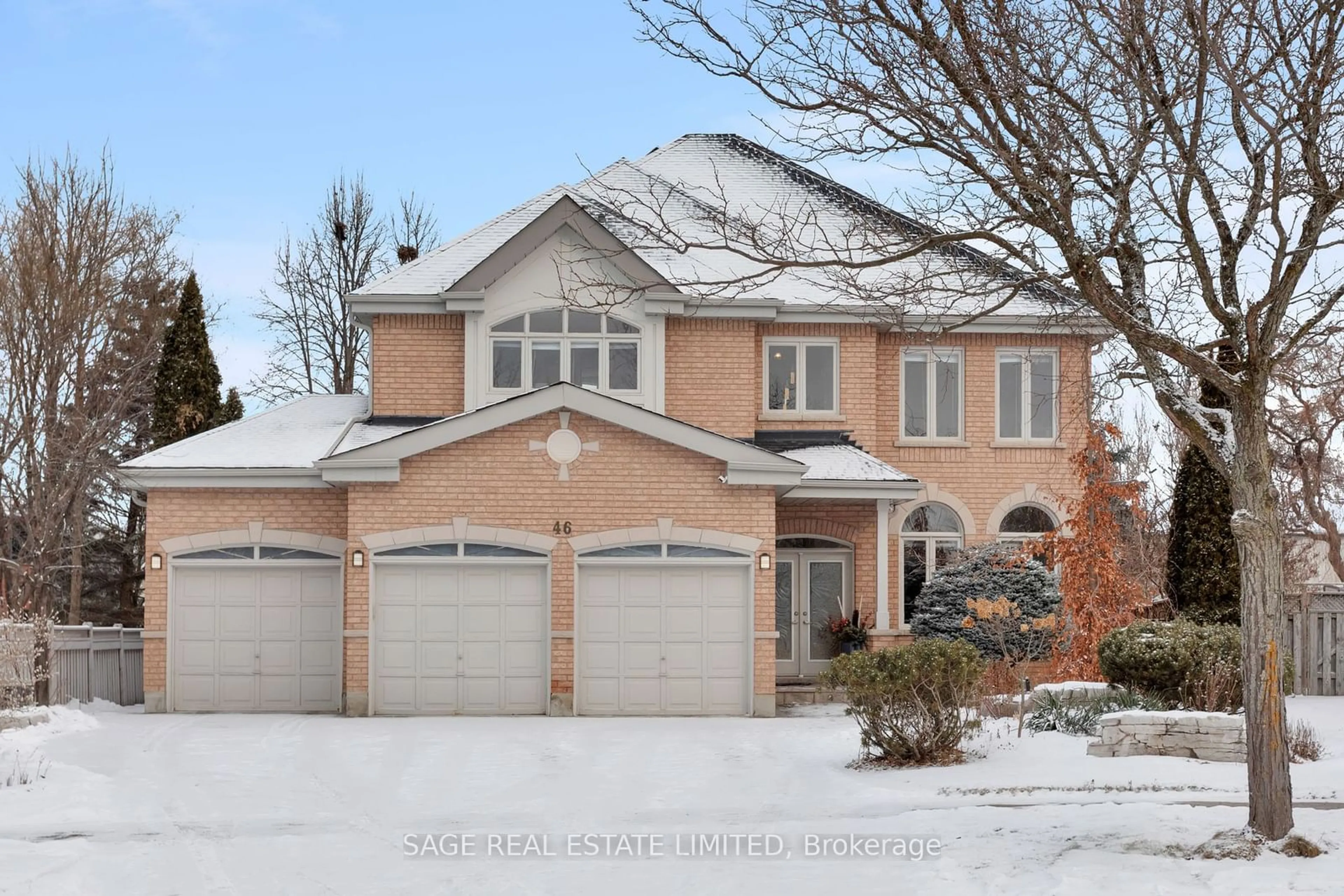 Home with brick exterior material, street for 46 Goldring Cres, Markham Ontario L6C 1Y7