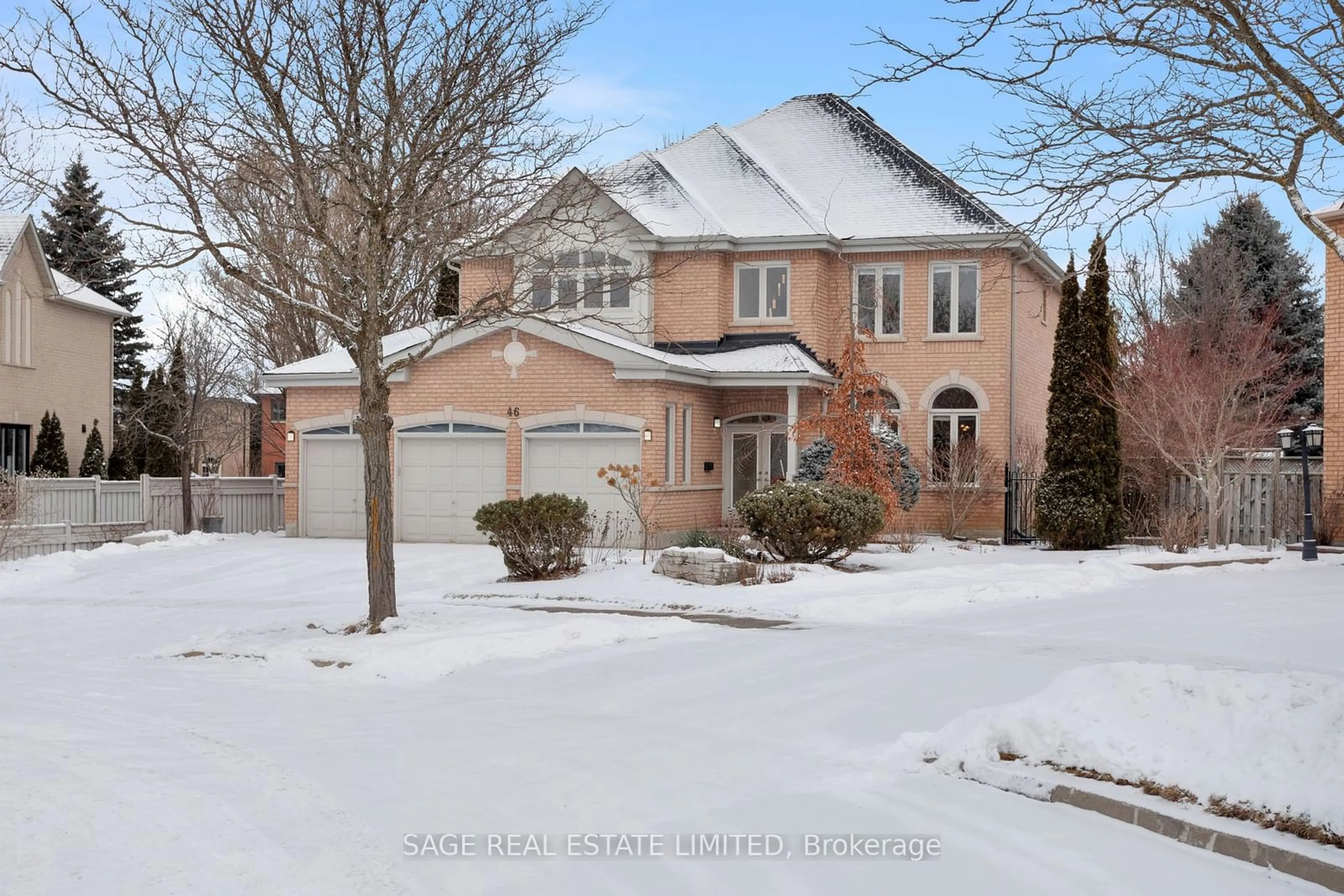 Home with brick exterior material, street for 46 Goldring Cres, Markham Ontario L6C 1Y7