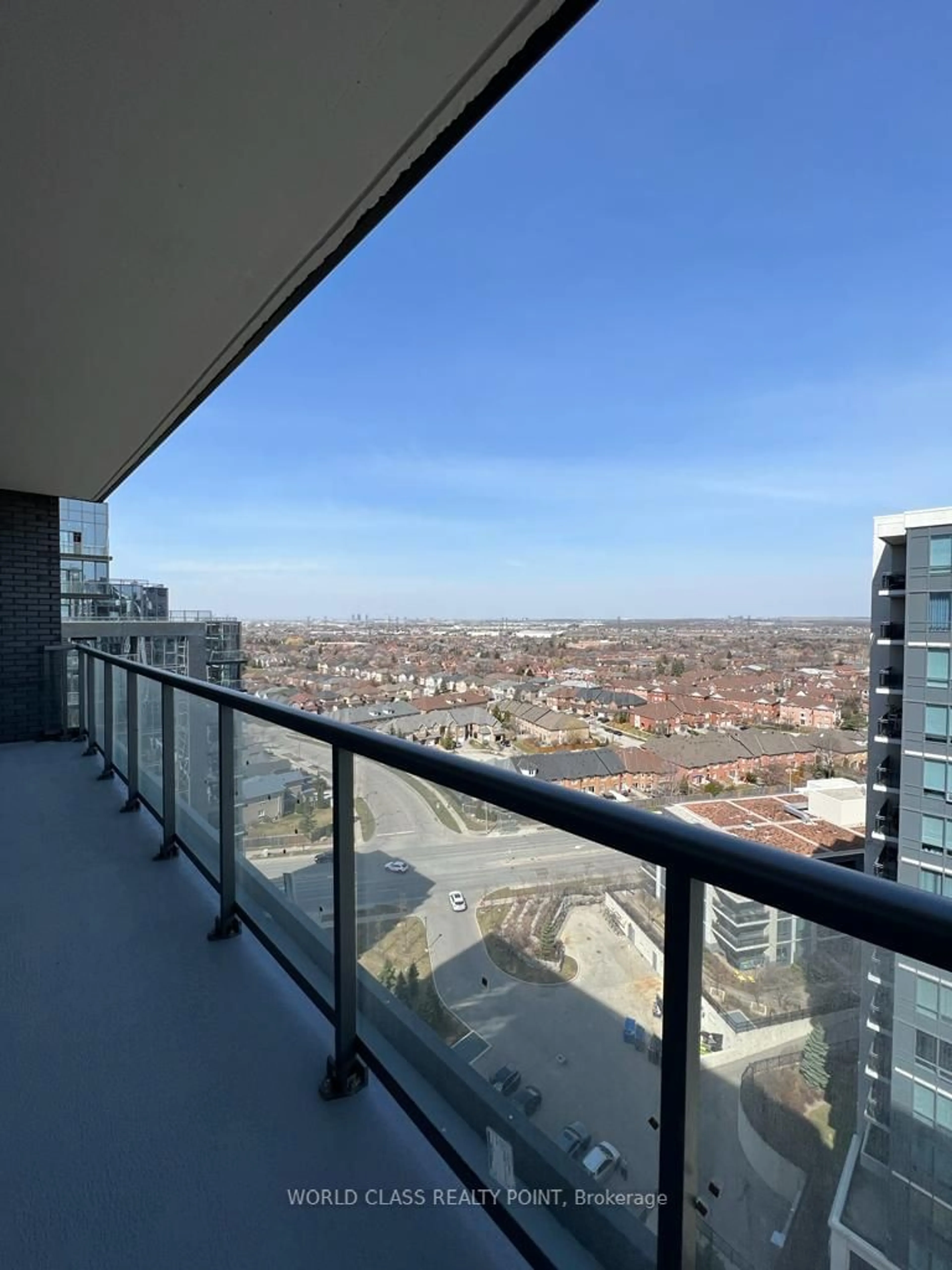 Balcony in the apartment, city buildings view from balcony for 20 Gatineau Dr #1511, Vaughan Ontario L4J 0L3