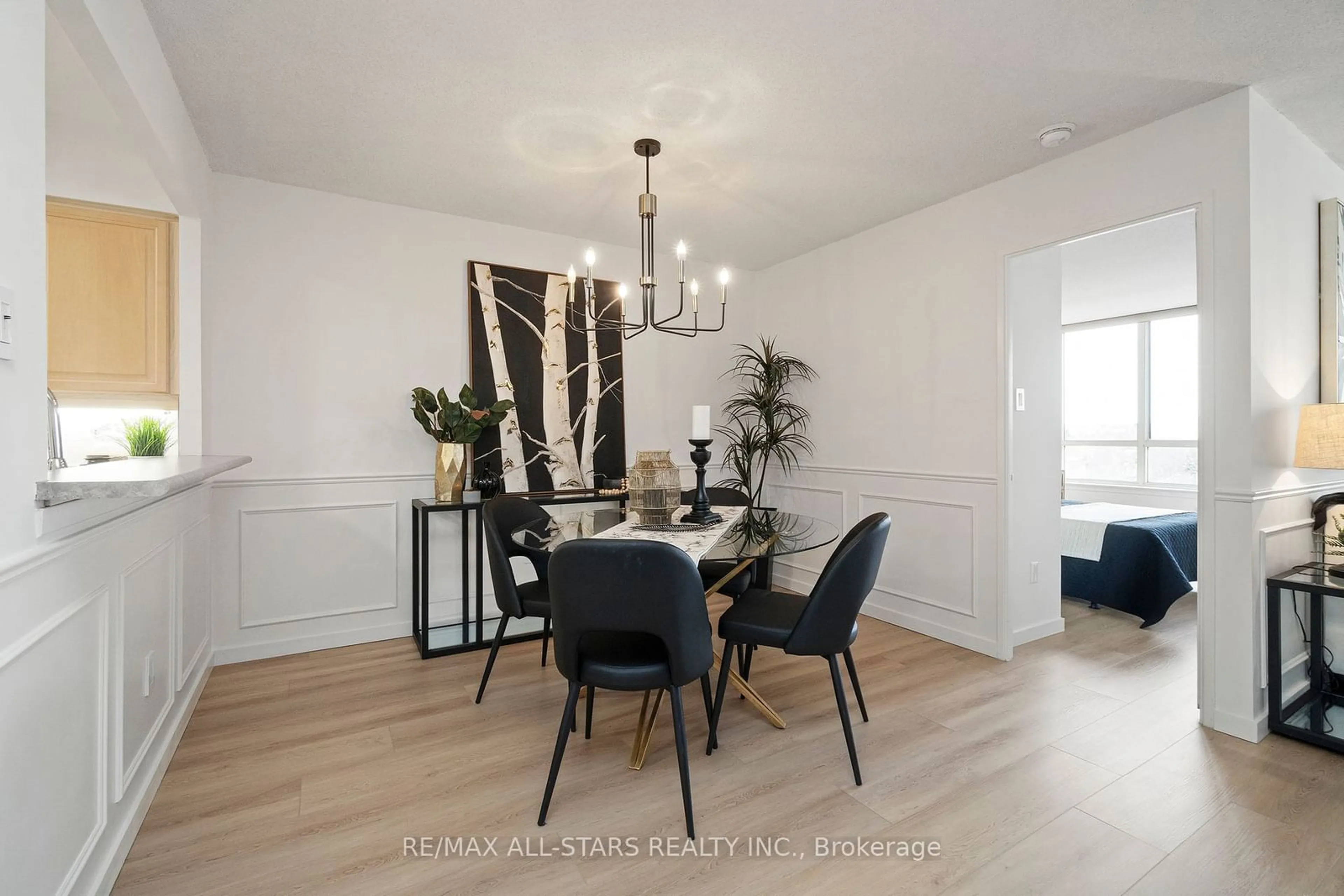 Dining room, wood/laminate floor for 55 Austin Dr #703, Markham Ontario L3R 8H5