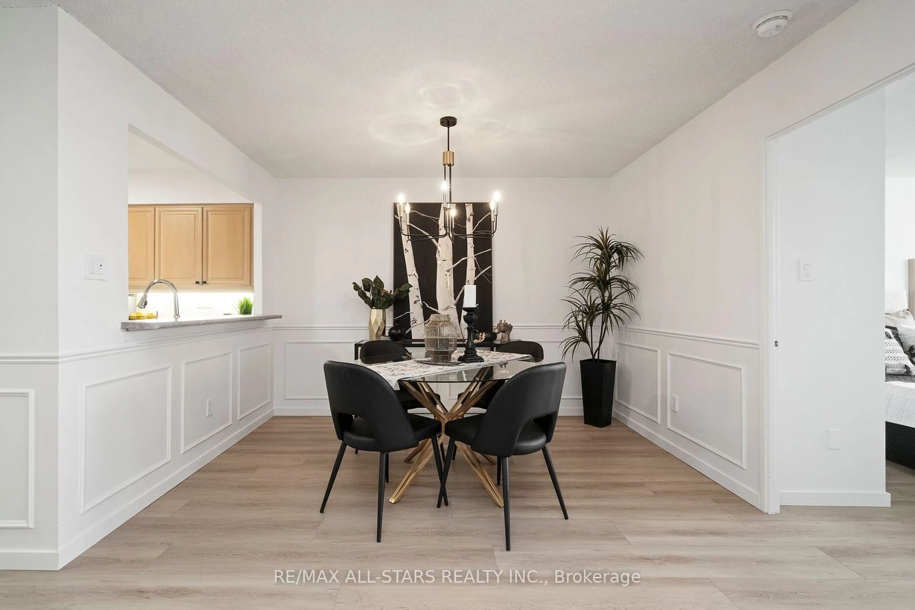 Dining room, wood/laminate floor for 55 Austin Dr #703, Markham Ontario L3R 8H5