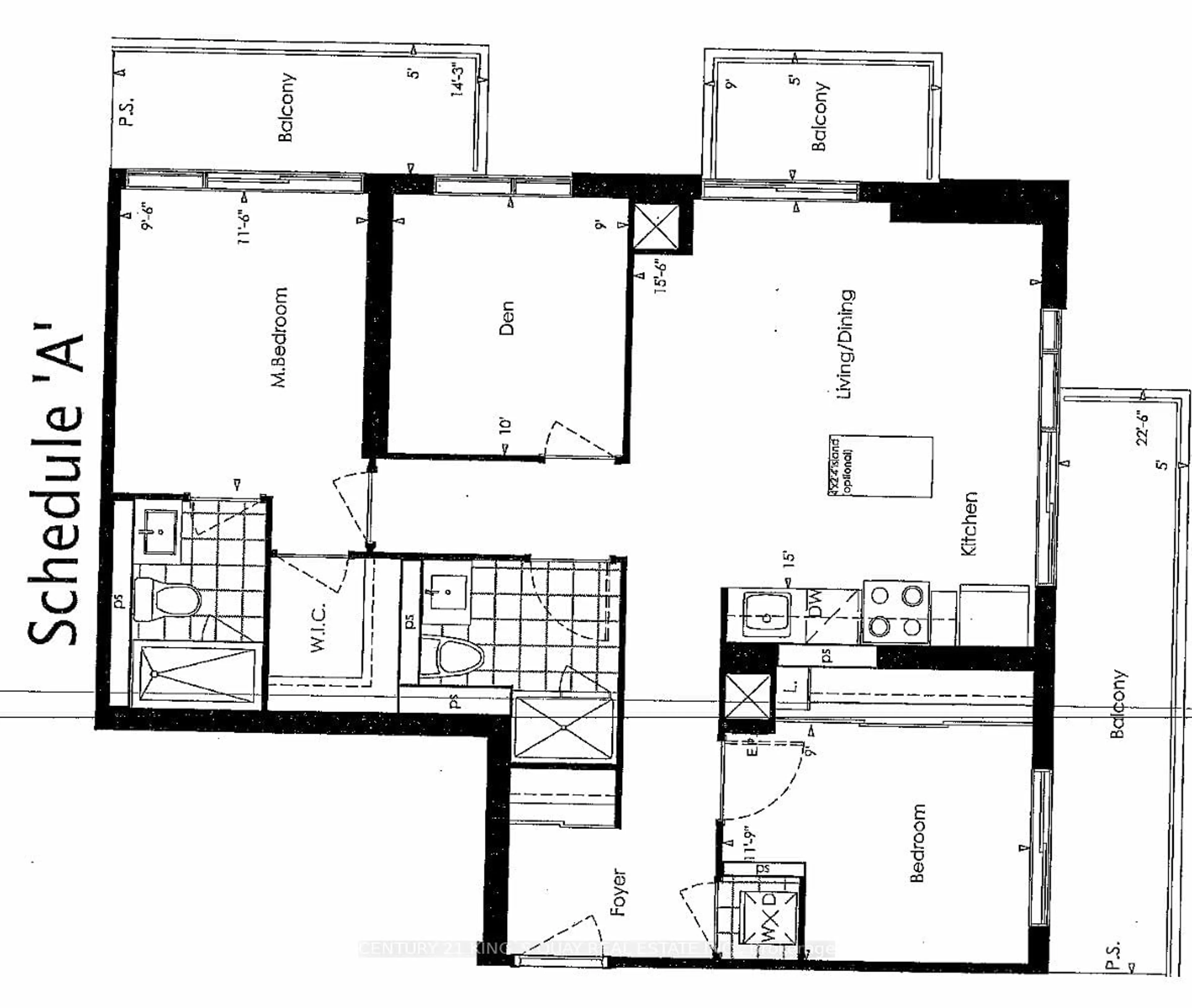 Floor plan for 85 Oneida Cres #1214, Richmond Hill Ontario L4B 0A6