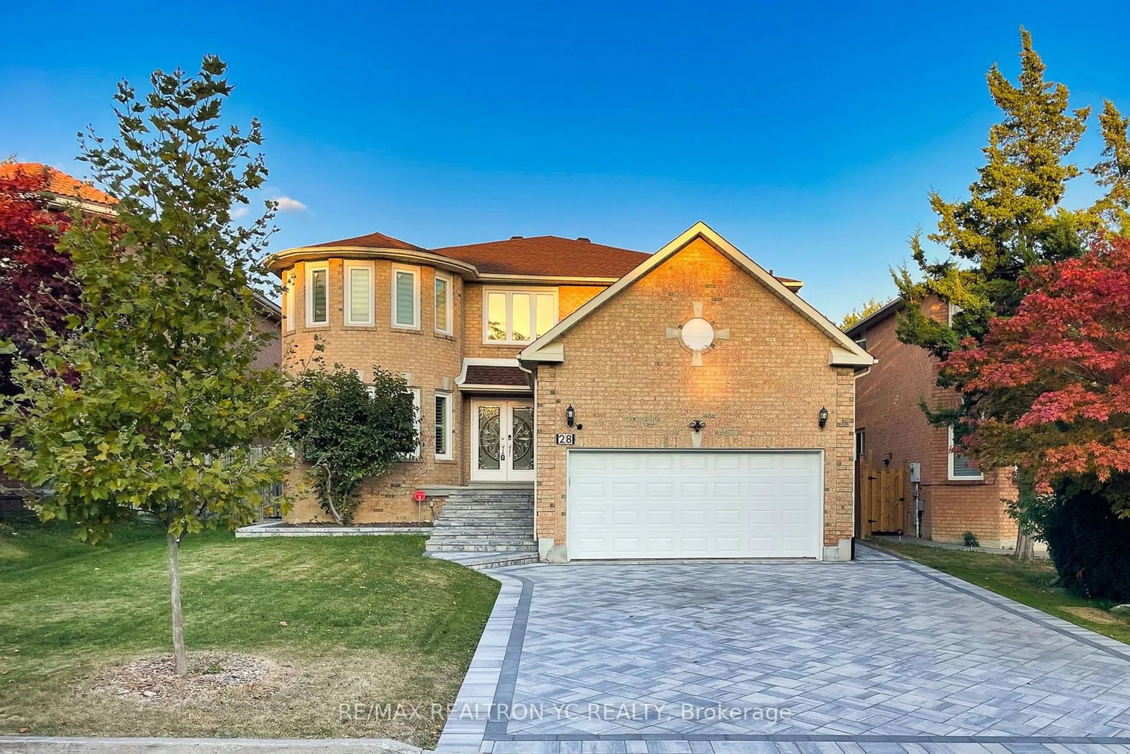 Home with brick exterior material, street for 28 Laser Crt, Richmond Hill Ontario L4B 1R9