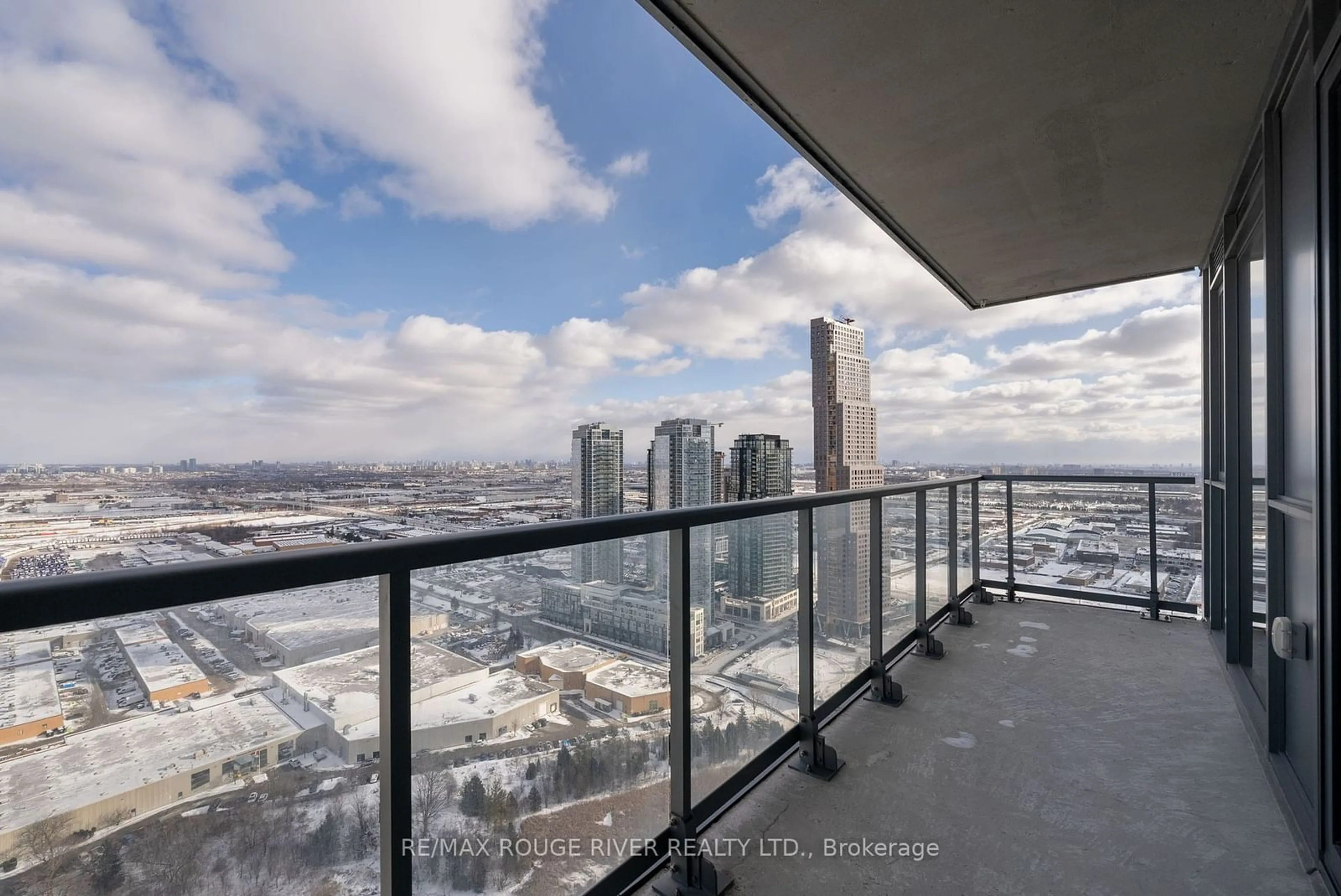 Balcony in the apartment, city buildings view from balcony for 7895 Jane St #3602, Vaughan Ontario L4K 2M7