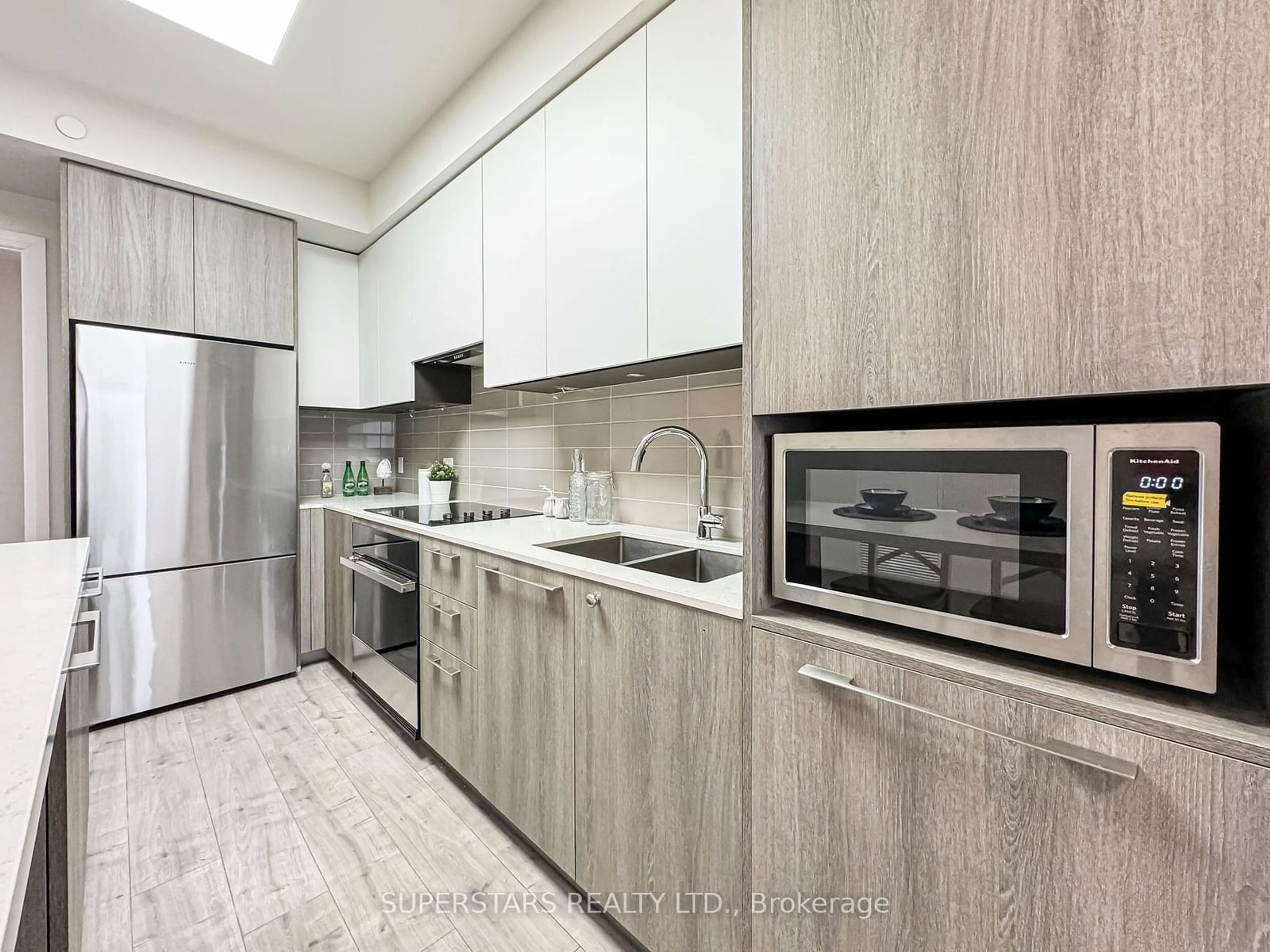 Contemporary kitchen, ceramic/tile floor for 8 Water Walk Dr #4501, Markham Ontario L3R 6L4