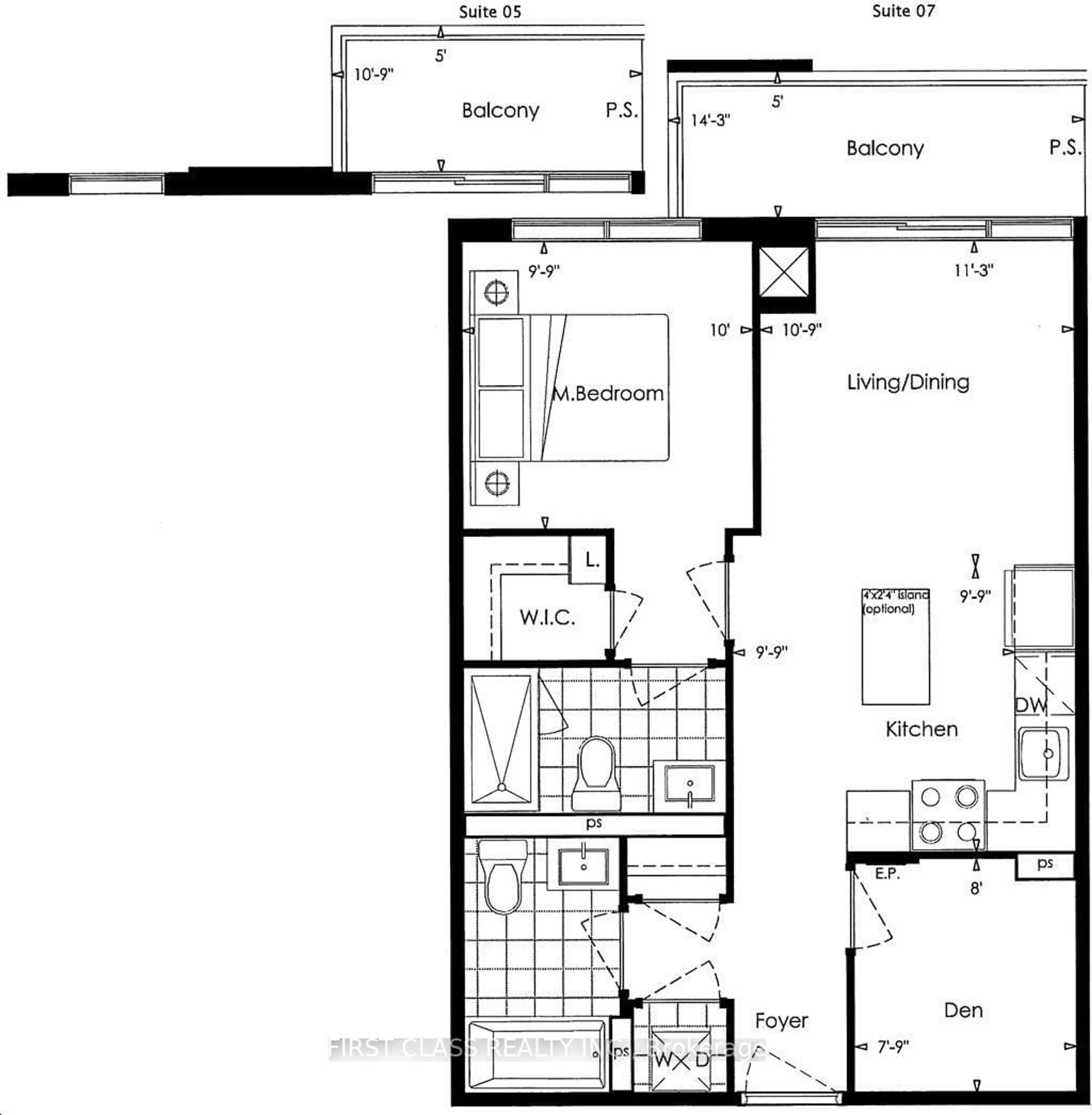 Floor plan for 85 Oneida Cres #1405, Richmond Hill Ontario L4B 0H4