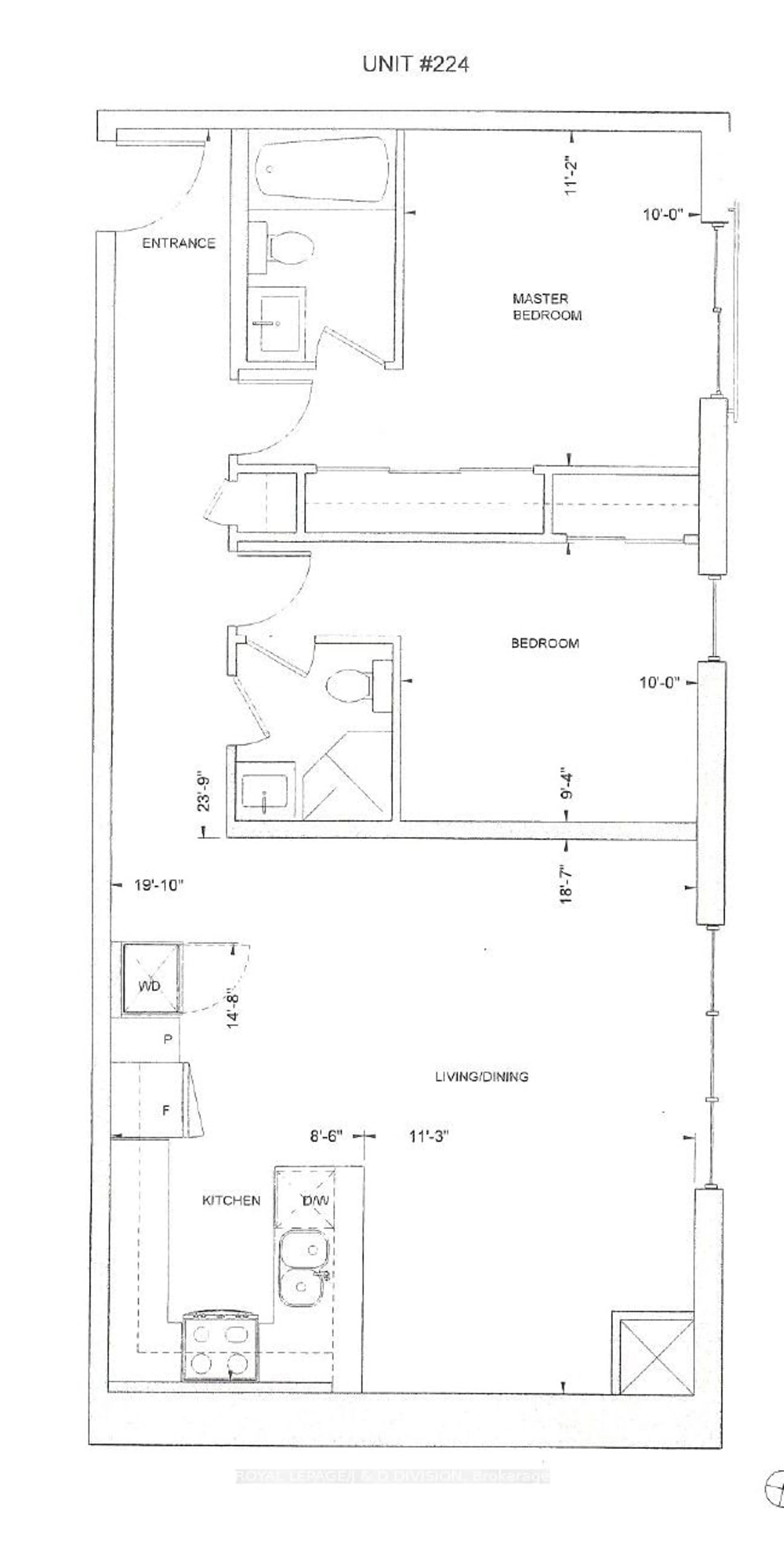 Floor plan for 101 Cathedral High St #224, Markham Ontario L6C 0P1