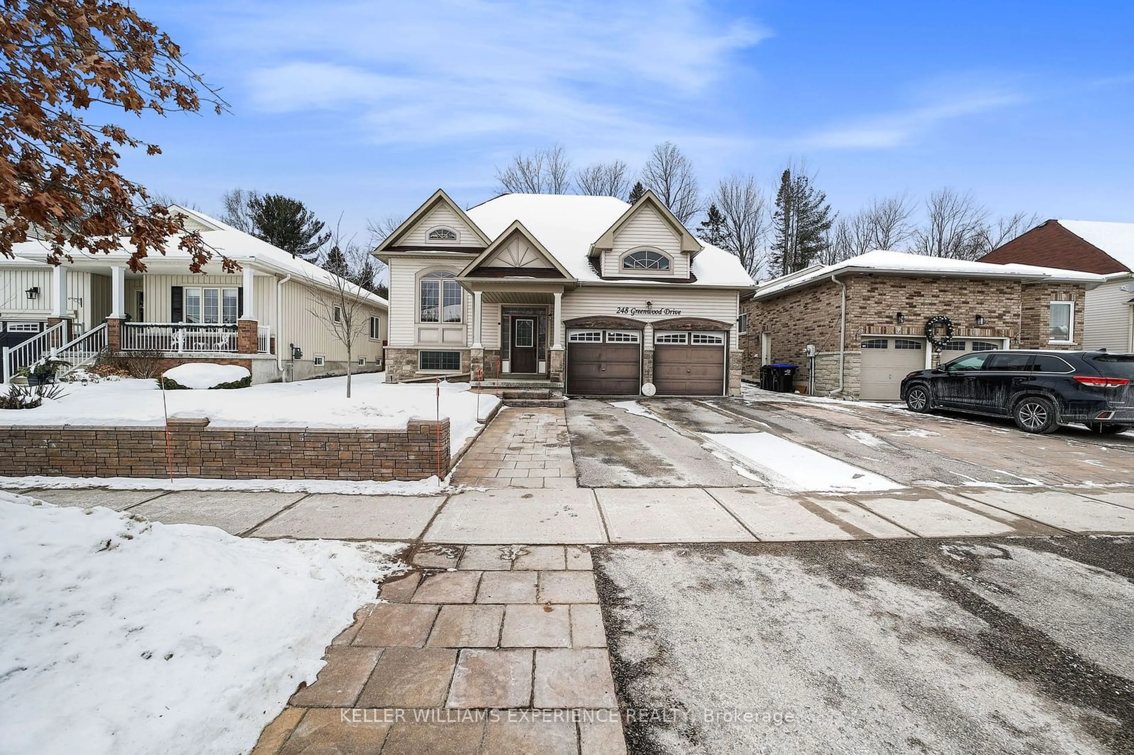 Home with brick exterior material, street for 248 GREENWOOD Dr, Essa Ontario L3W 0E9