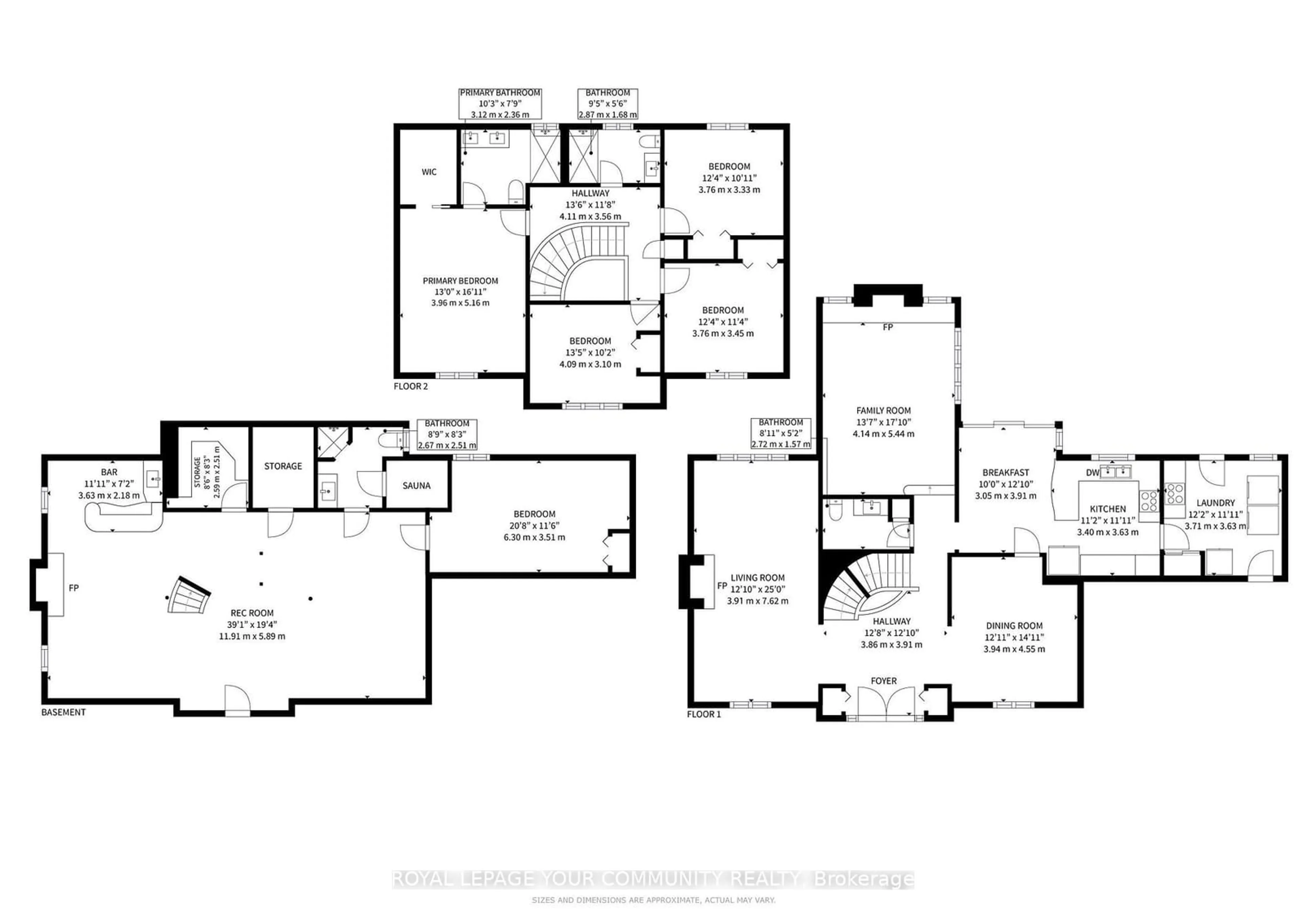 Floor plan for 170 Garden Ave, Richmond Hill Ontario L4C 6M2