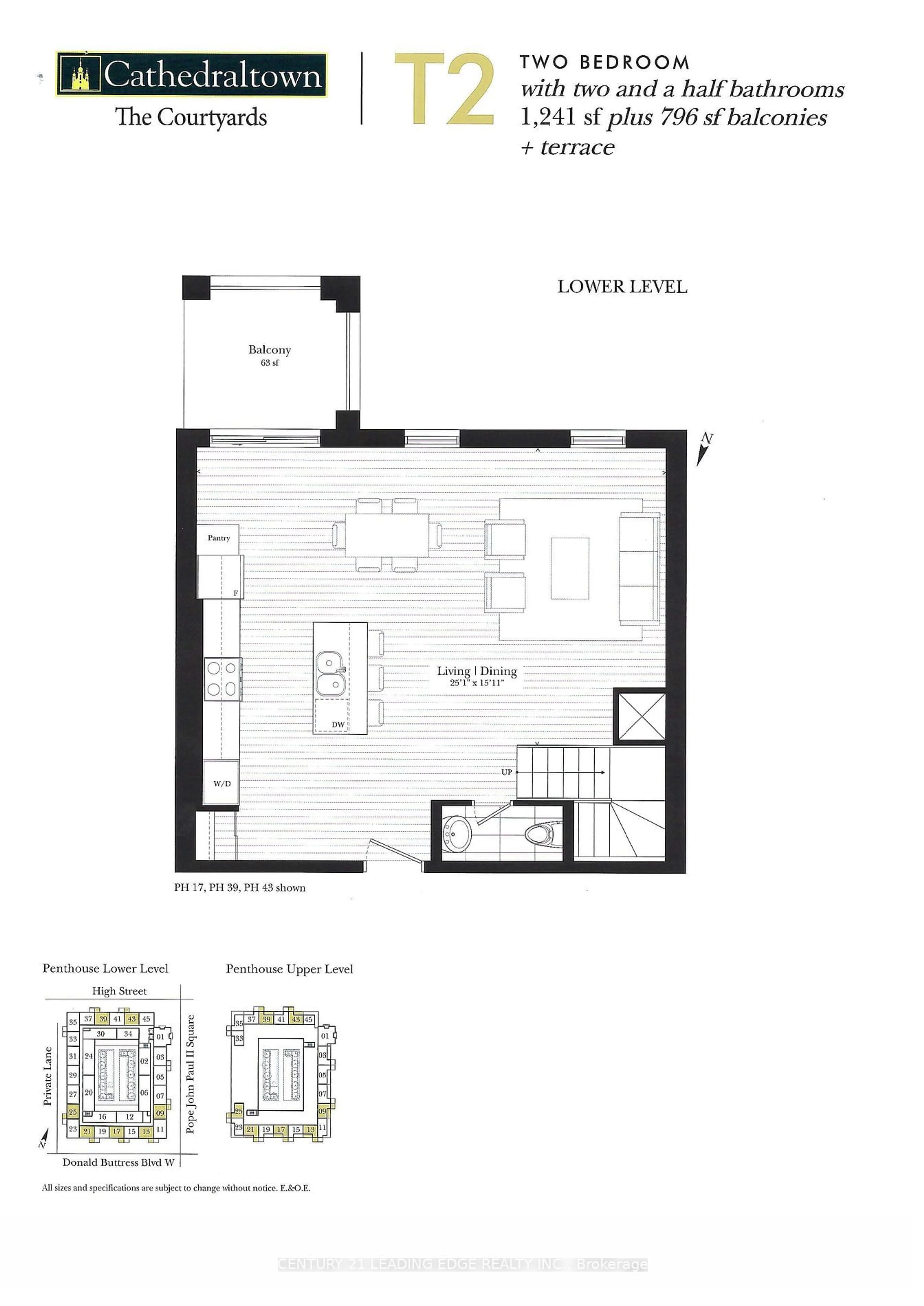 Floor plan for 101 Cathedral High St #Ph17, Markham Ontario L6C 0P1