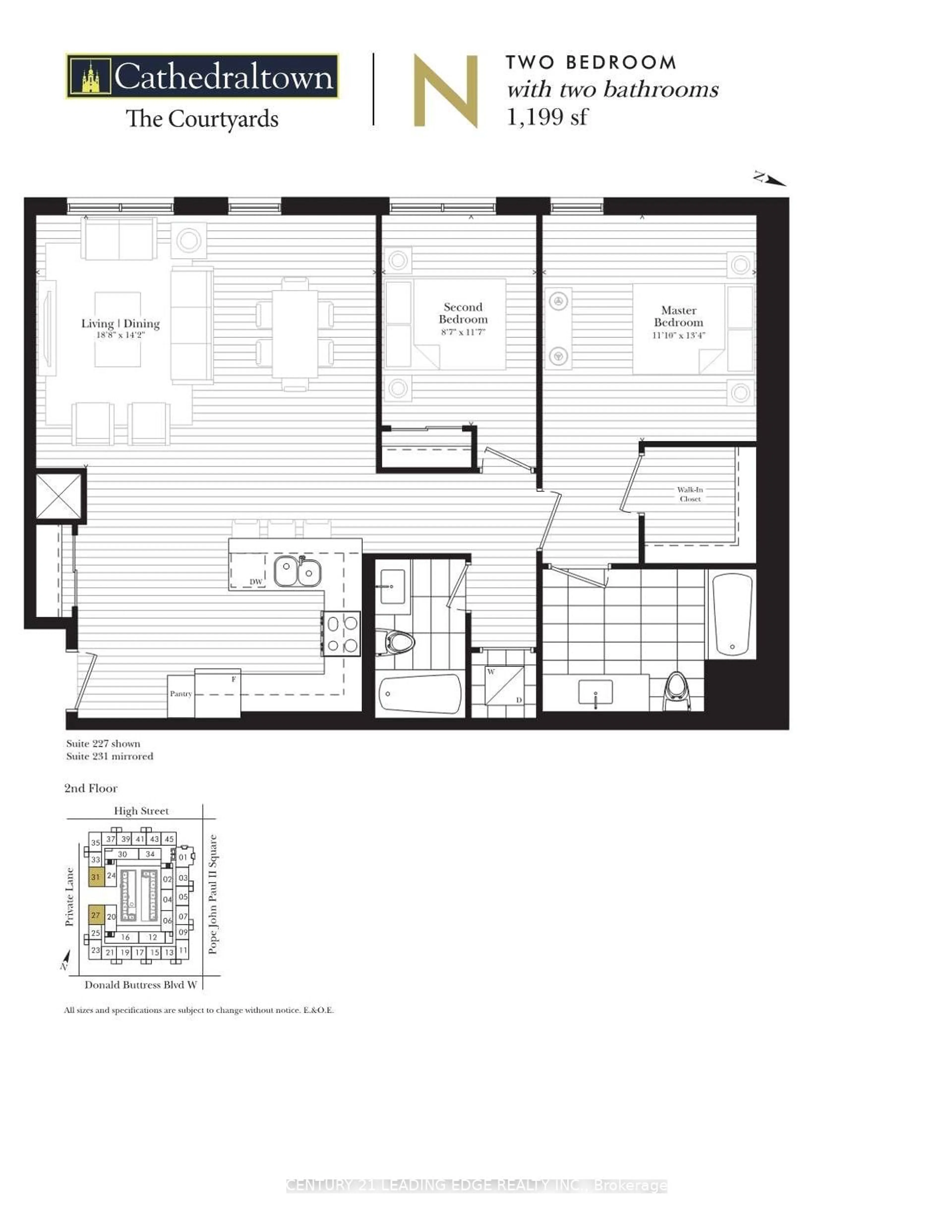 Floor plan for 101 Cathedral High St #227, Markham Ontario L6C 0P1