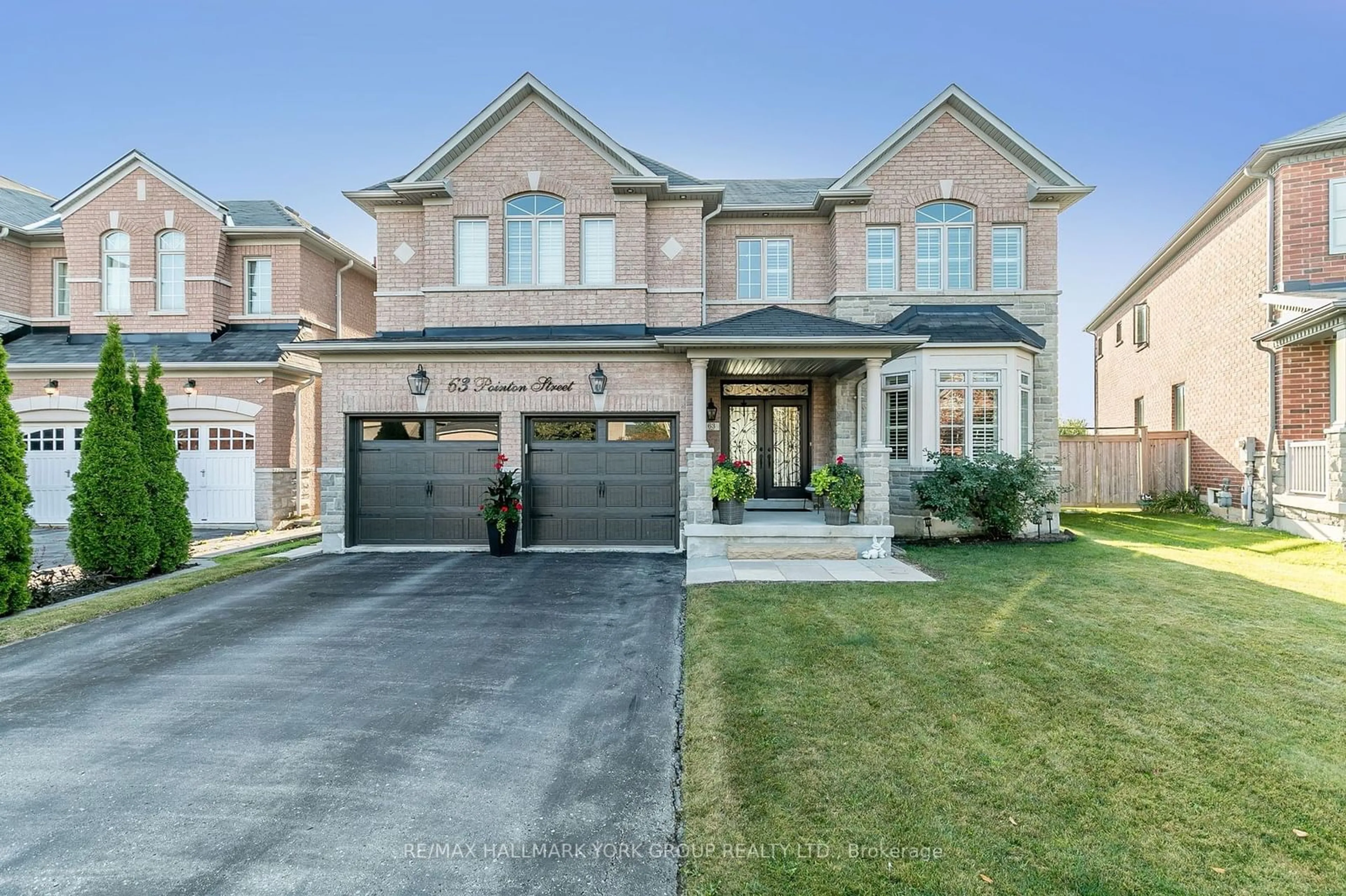 Home with brick exterior material, street for 63 Pointon St, Aurora Ontario L4G 0J7