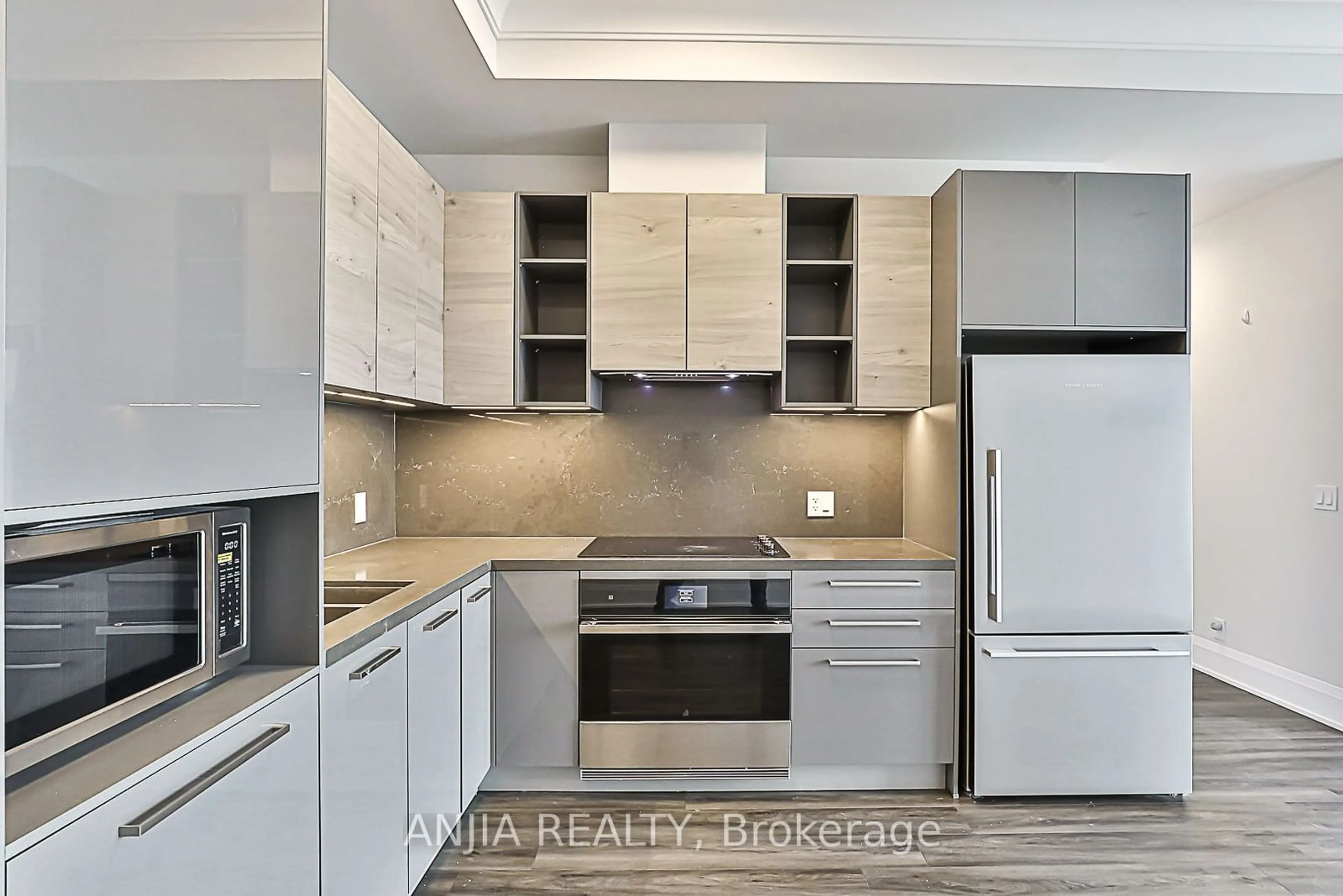 Contemporary kitchen, ceramic/tile floor for 12 Gandhi Lane #3908, Markham Ontario L3T 0G8