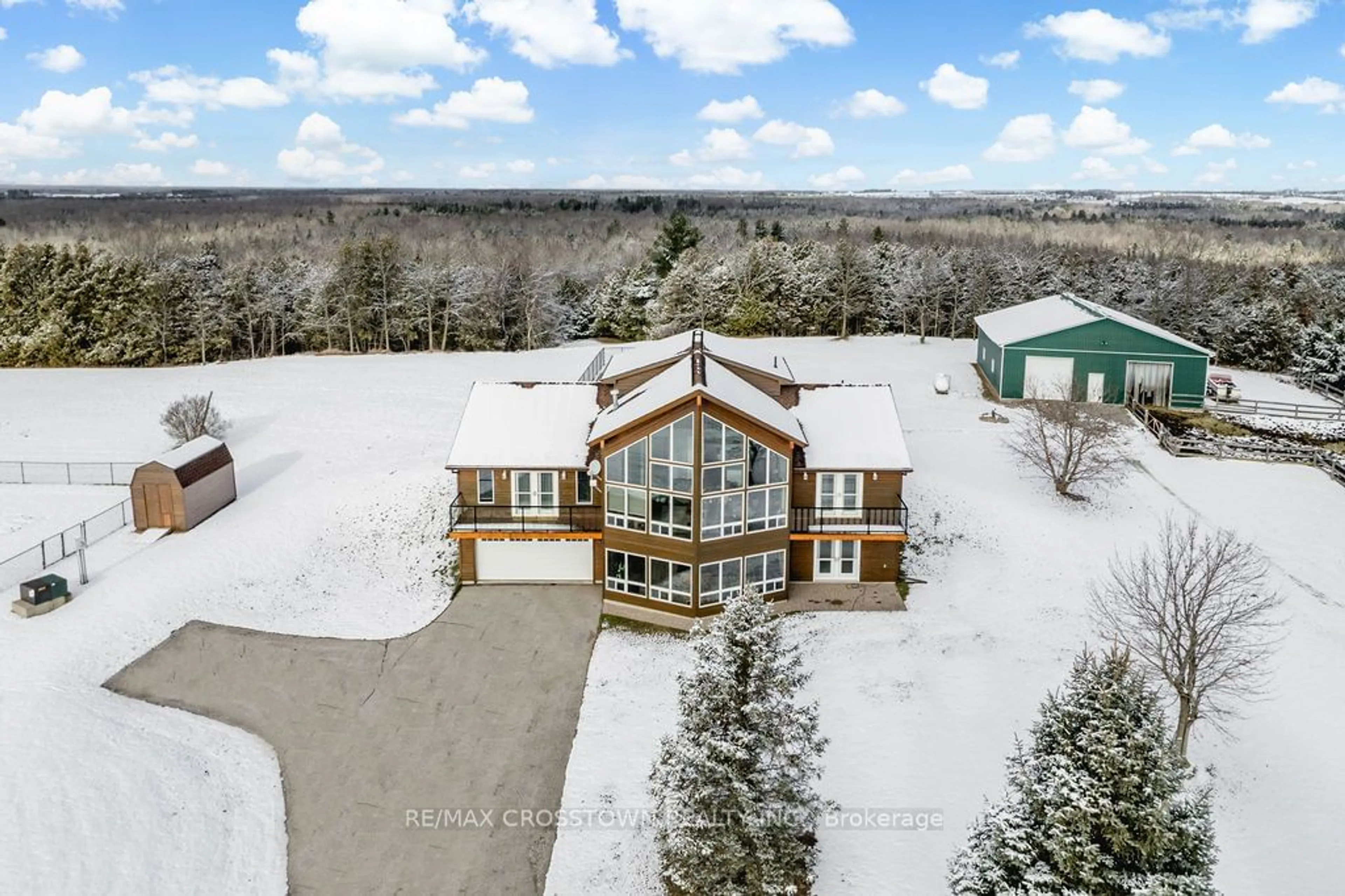 A pic from outside/outdoor area/front of a property/back of a property/a pic from drone, unknown for 5556 10th Sideroad Rd, Essa Ontario L0L 1N0