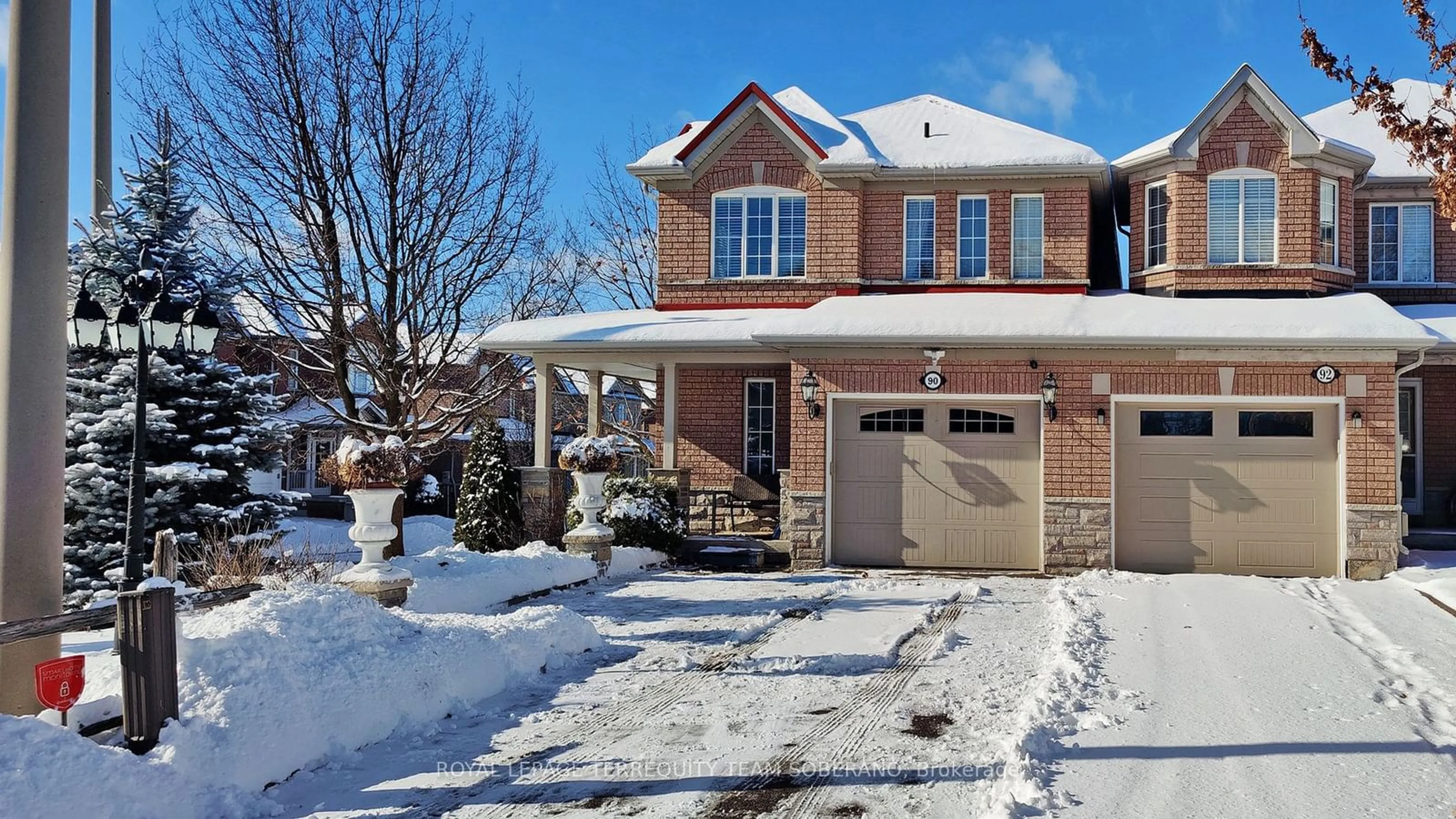 Home with brick exterior material, street for 90 Vanguard Rd, Vaughan Ontario L4J 5G7