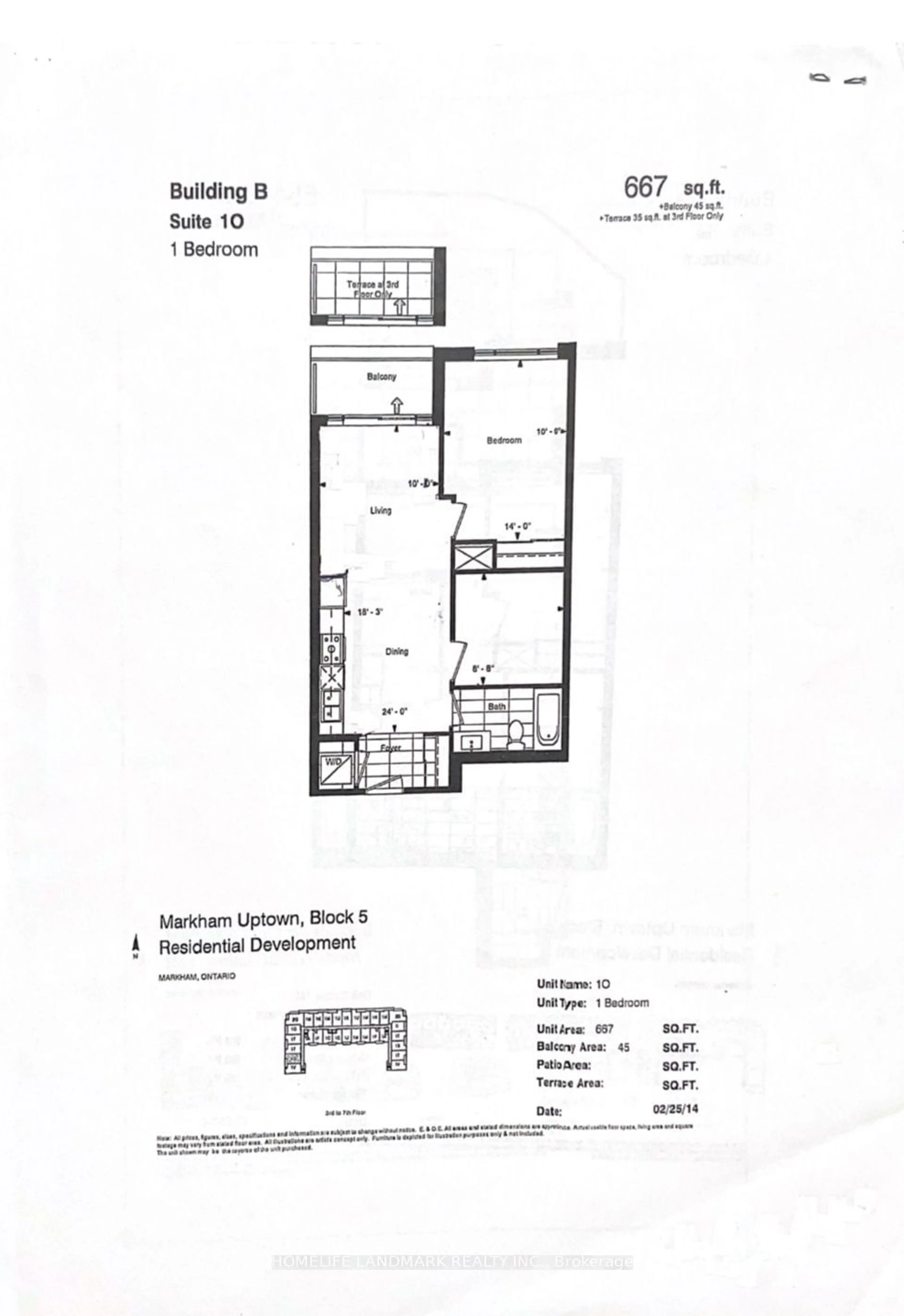 Floor plan for 28 Uptown Dr #506, Markham Ontario L3R 5M8