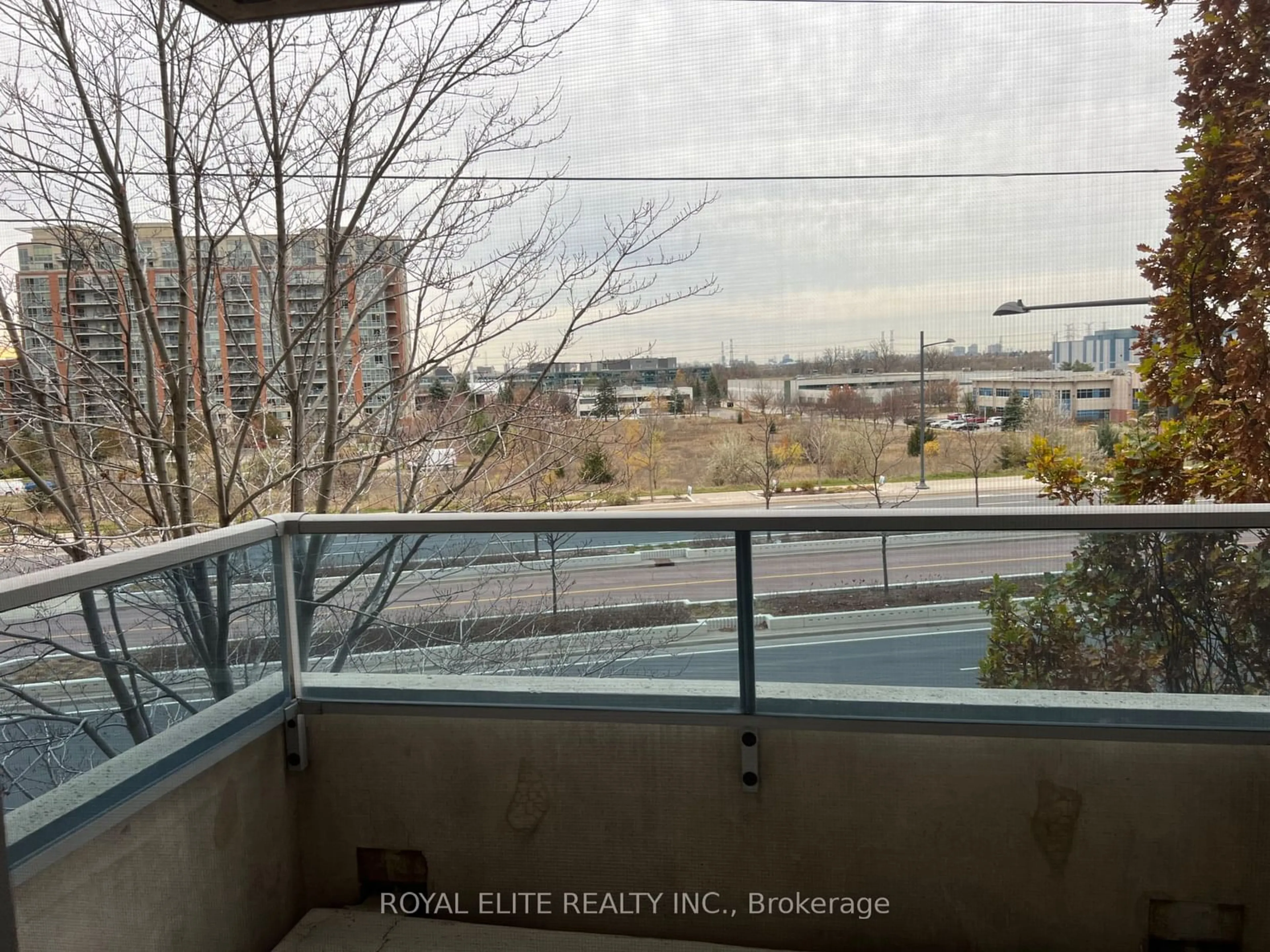 Balcony in the apartment, city buildings view from balcony for 23 Cox Blvd #365, Markham Ontario L3R 7Z9