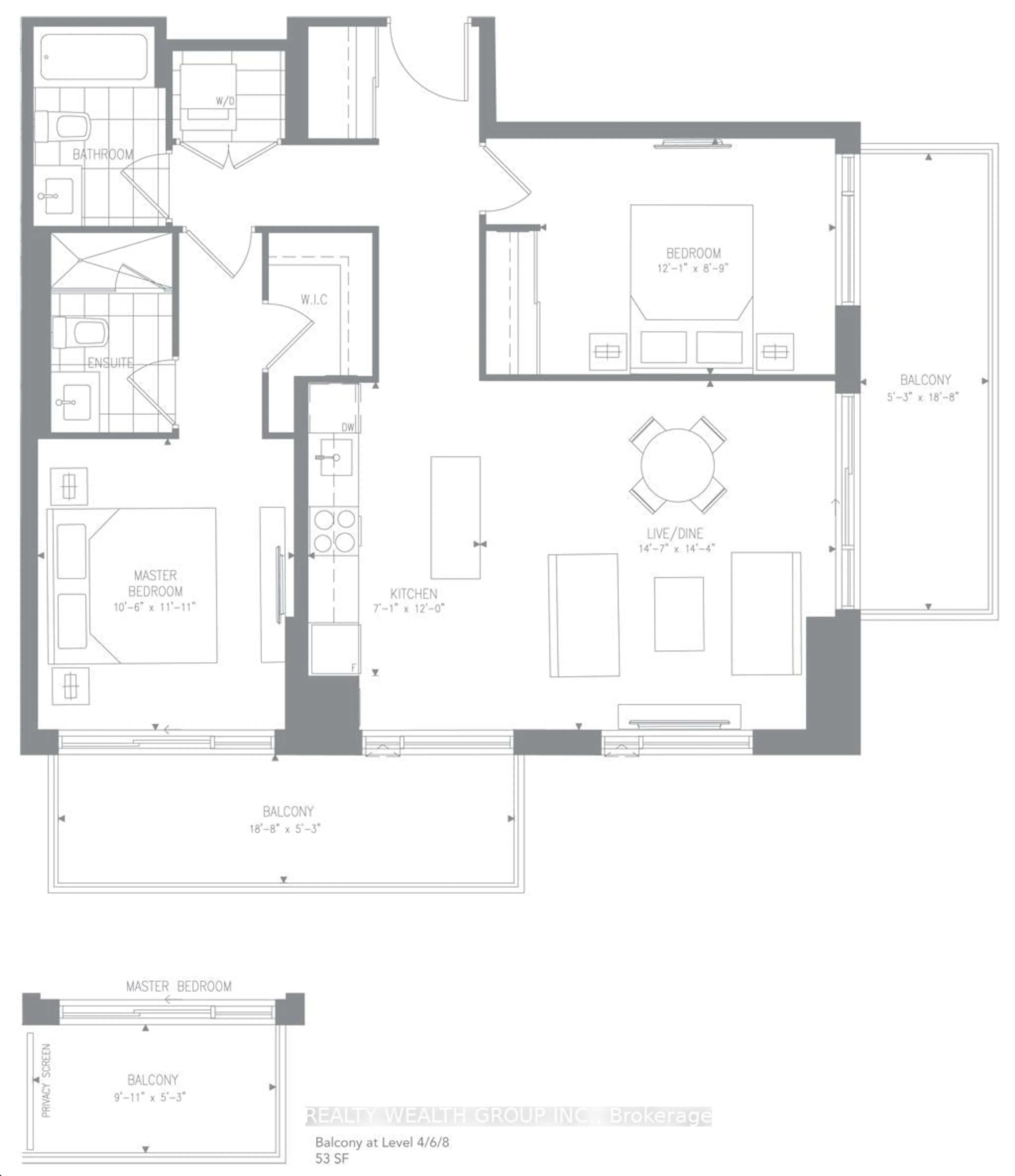 Floor plan for 6 David Eyer Rd #512, Richmond Hill Ontario L4S 0N5